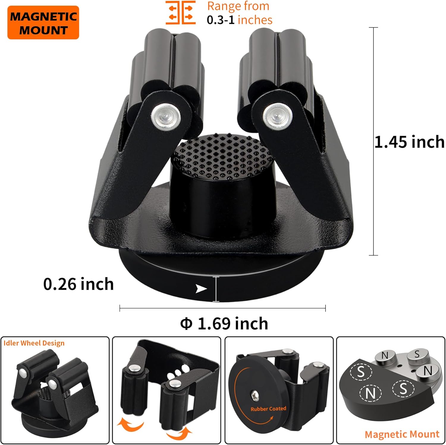 MUTUACTOR 4Pack Magnetic Mop Broom Holder