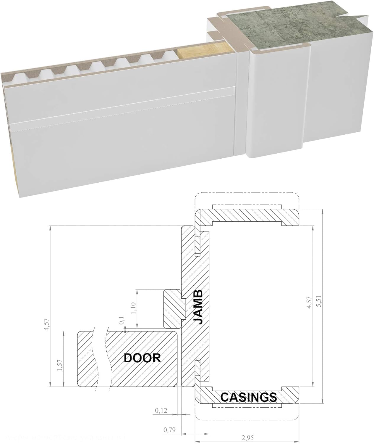SARTODOORS - 36x96 Solid Core White Door with Hardware