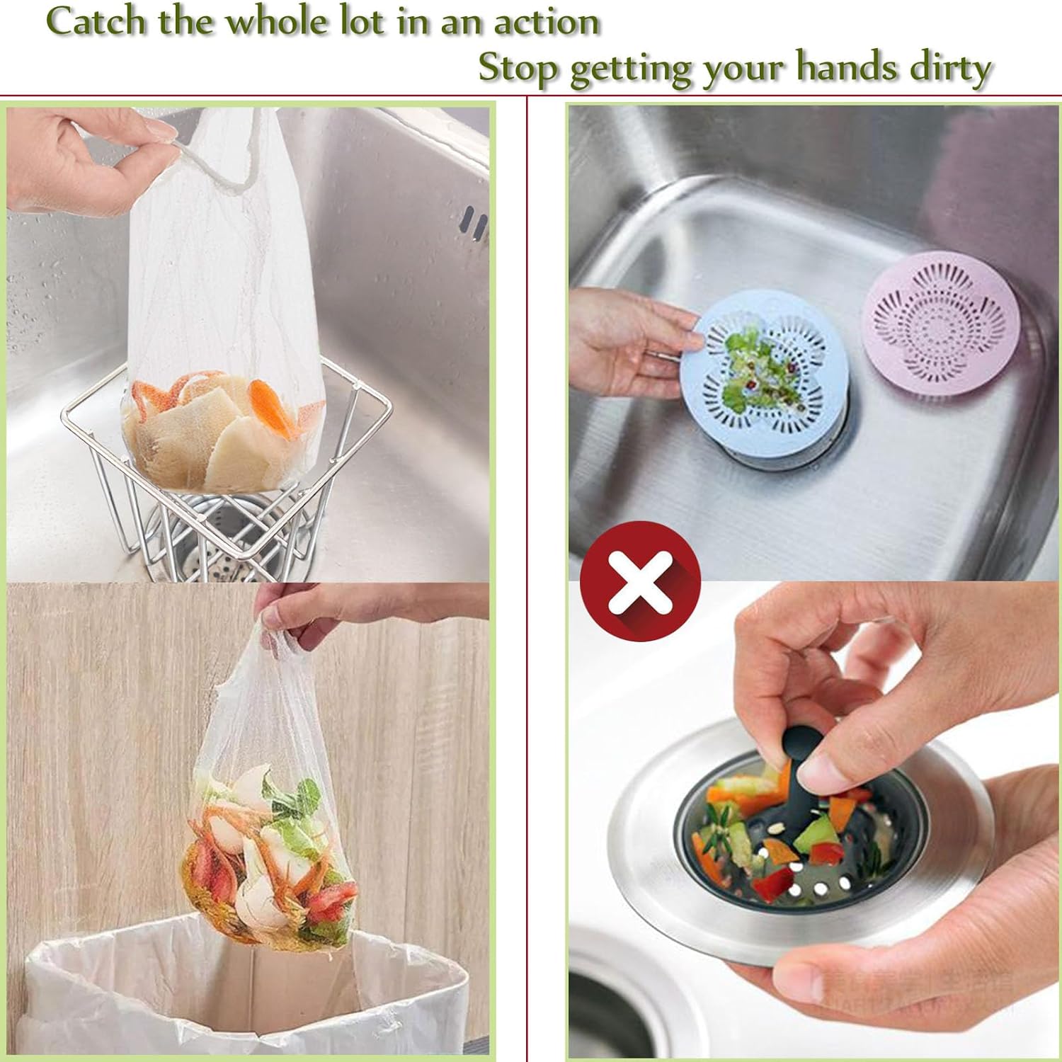 ONVIPSTOO Kitchen Sink Strainer with 200 Mesh Bags 1
