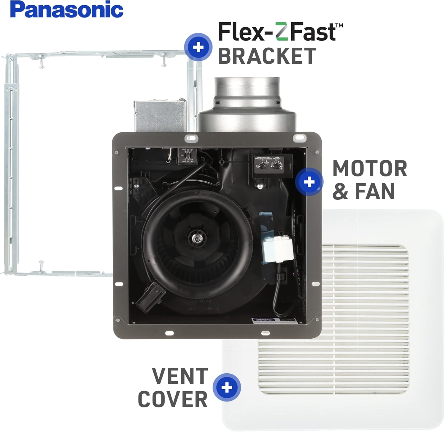 Panasonic FV-0511VQ1 WhisperCeiling DC Bathroom Exhaust Fan - Quiet Energy Efficient