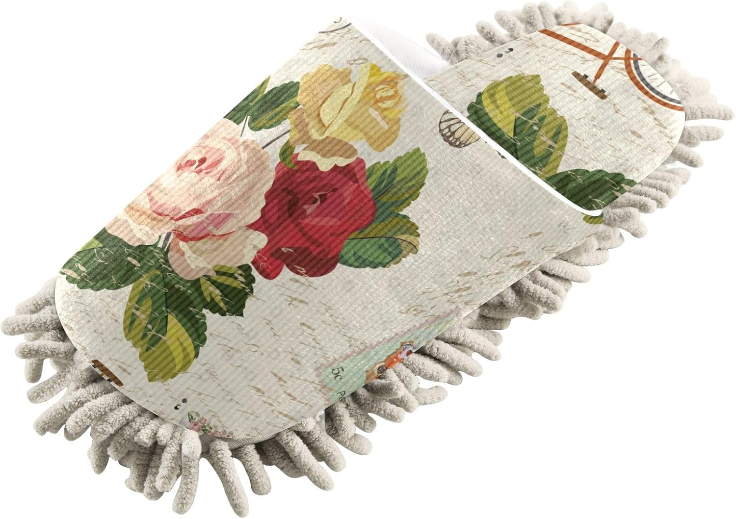 Sinestour Colorful Flower Mop Slippers Cleaning Dusters