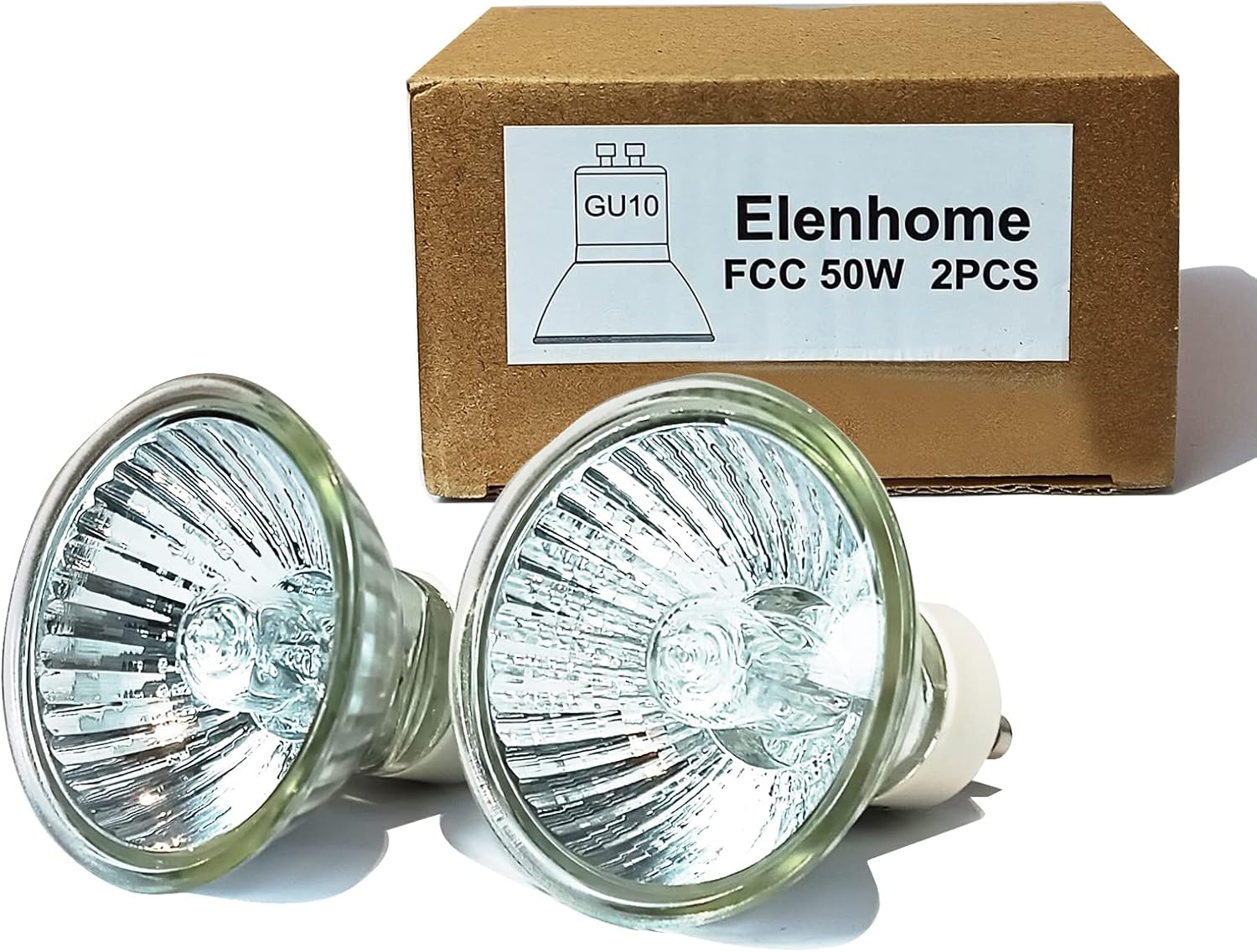 Elenhome 2pcs 50W GU10 Halogen Bulbs 2800K Warm White Dimmable