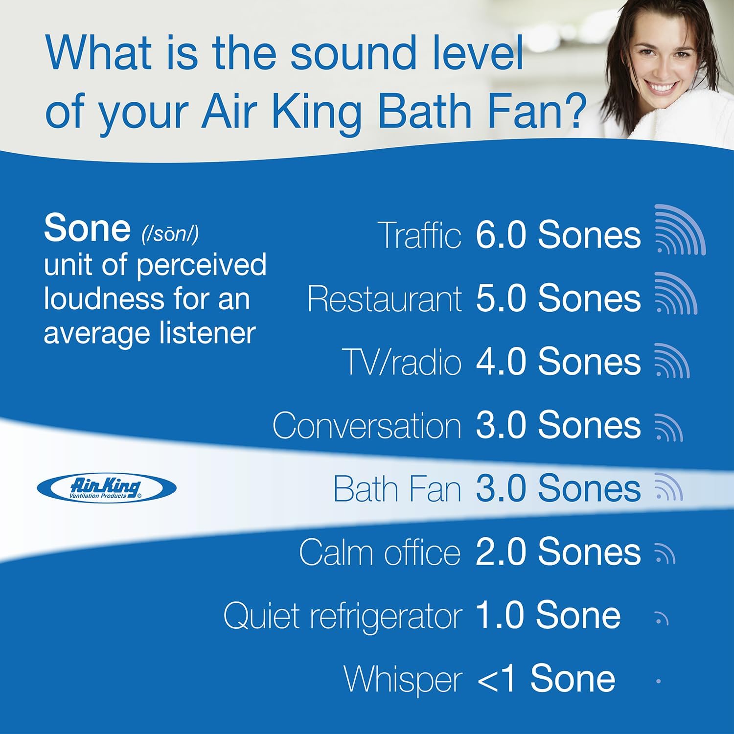 Air King 90 CFM Ceiling Mounted Exhaust Fan White