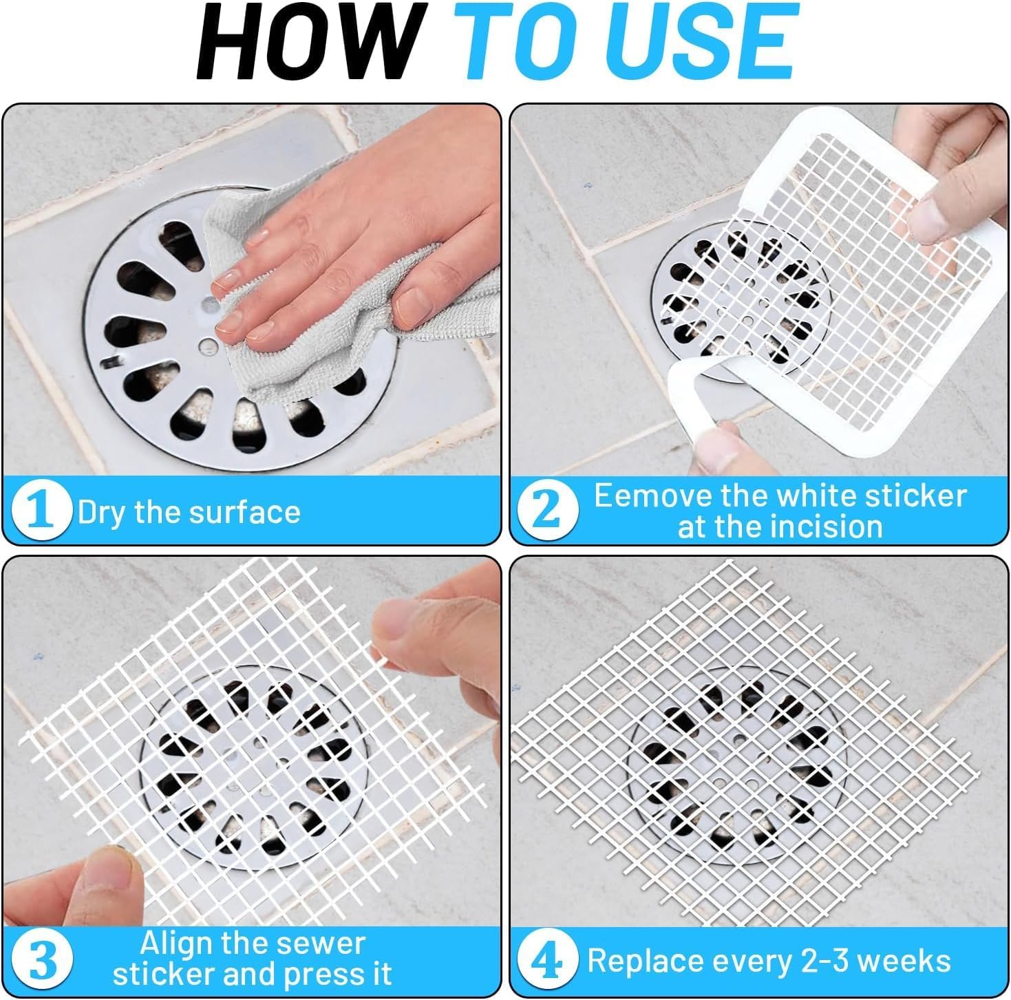25 Packs Disposable Shower Hair Catcher Stickers