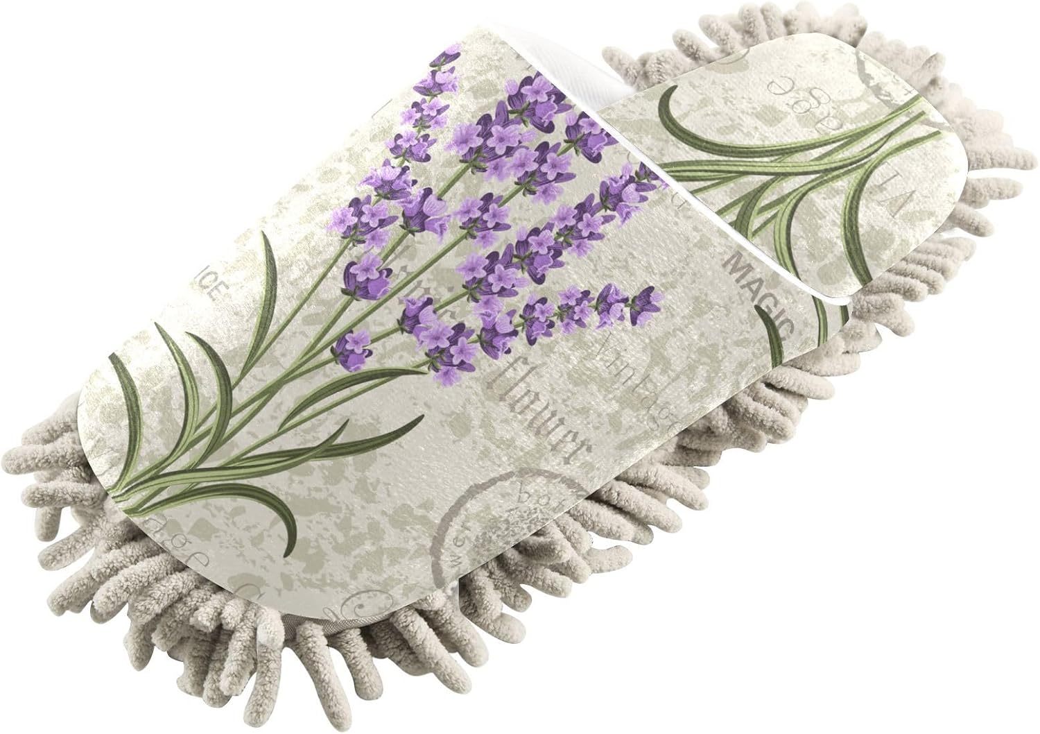 Sinestour Mop Slippers with Lavender Purple Design for Floor Cleaning
