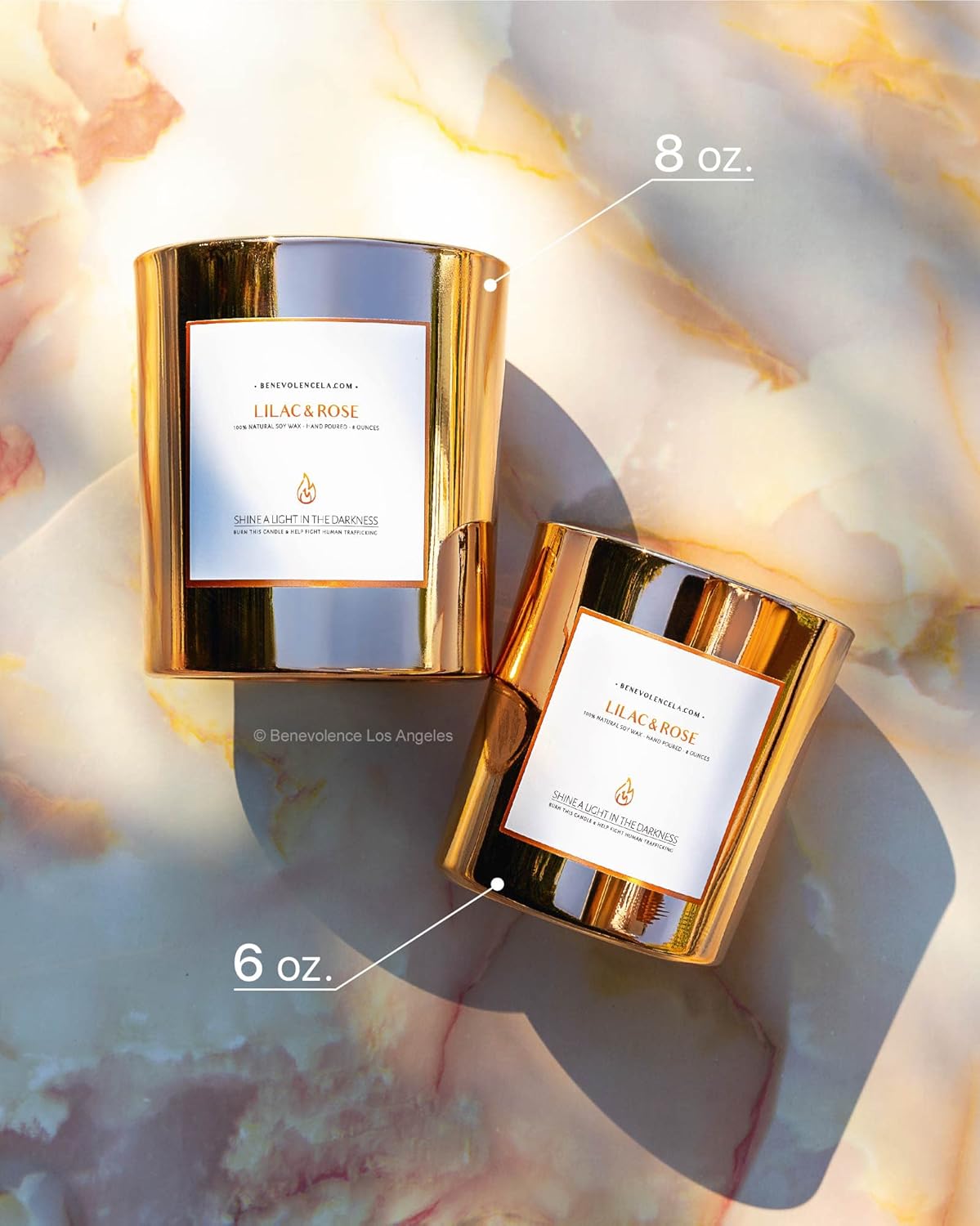 Benevolence LA Lilac Rose Soy Candle with Wood Wick