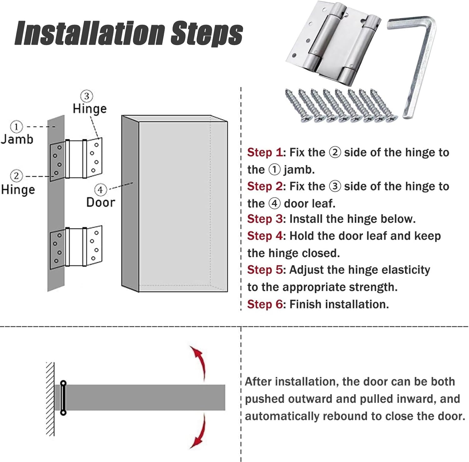 Custom Size Swinging Door with Auto-Closing Mechanism