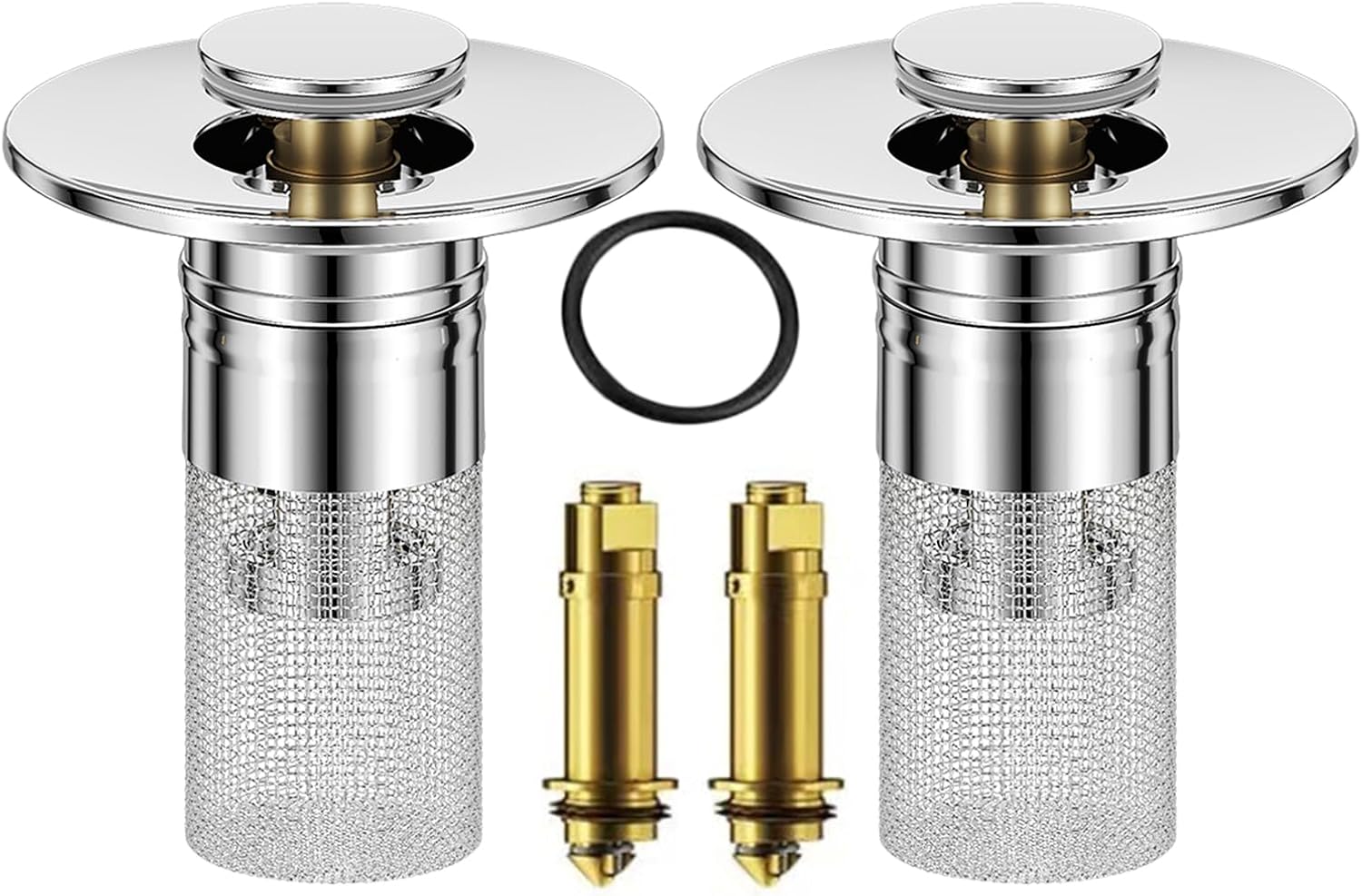 Usofrint Pop Up Sink Stopper Universal Stainless Steel Drain Strainer 1