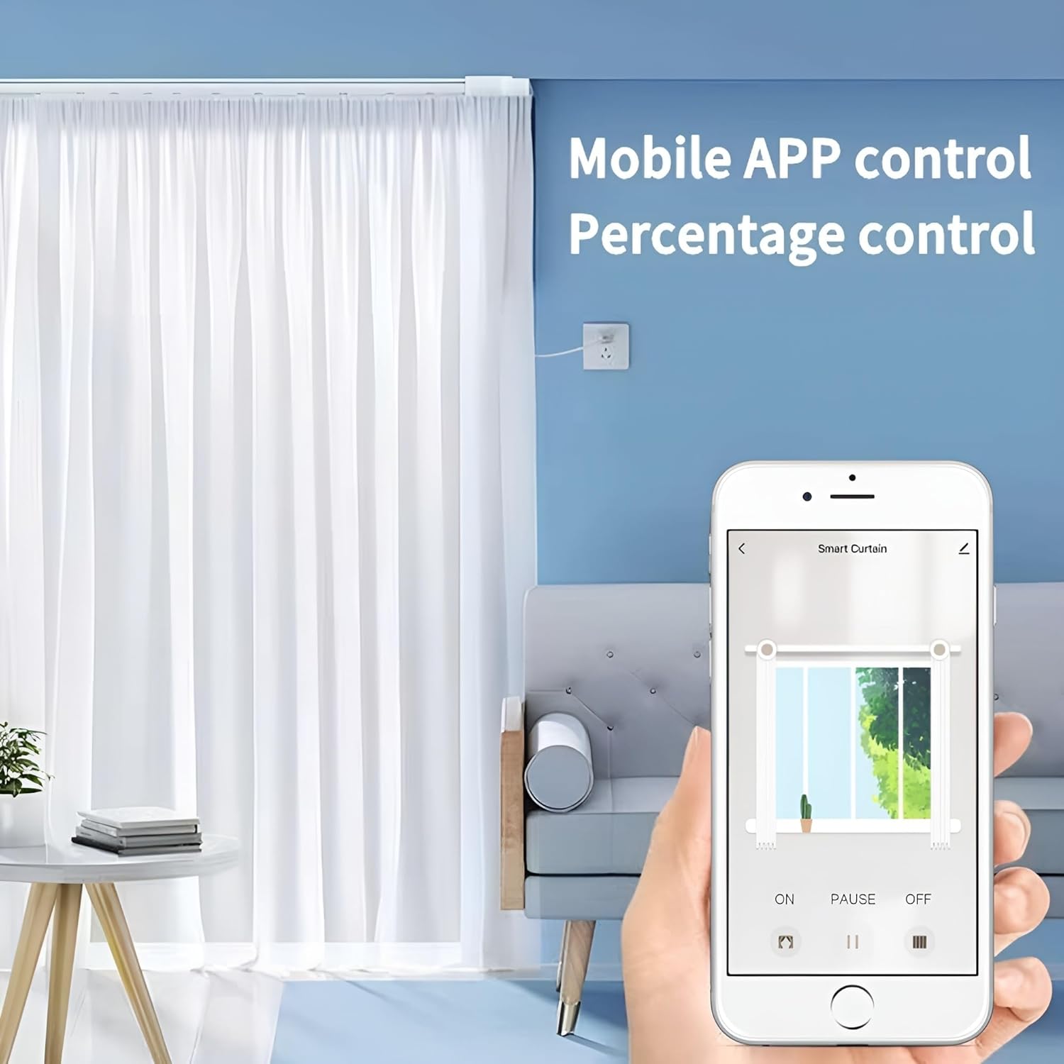Smart Curtain Track System with Mini Zigbee Motor and App Control