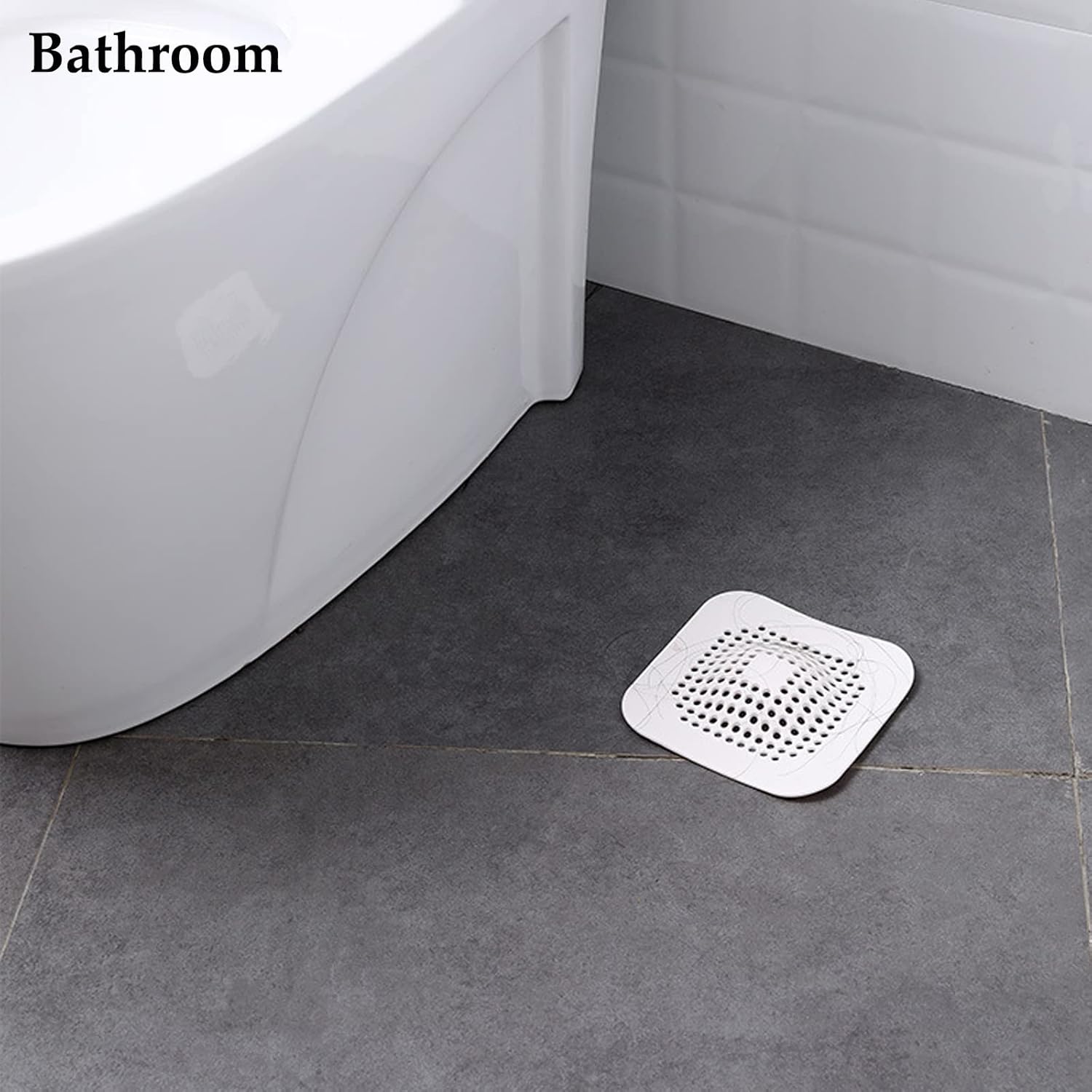 5 Pack Shower Hair Drain Catcher with Suction Cup