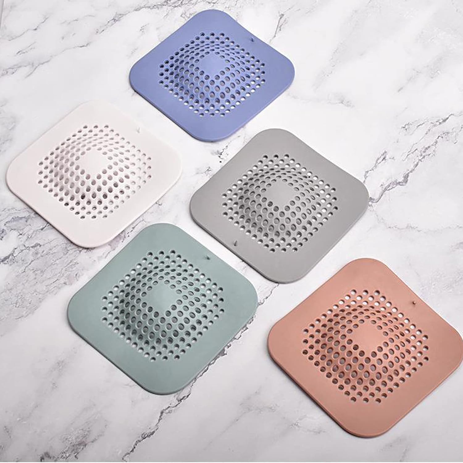 5 Pack Shower Hair Drain Catcher with Suction Cup