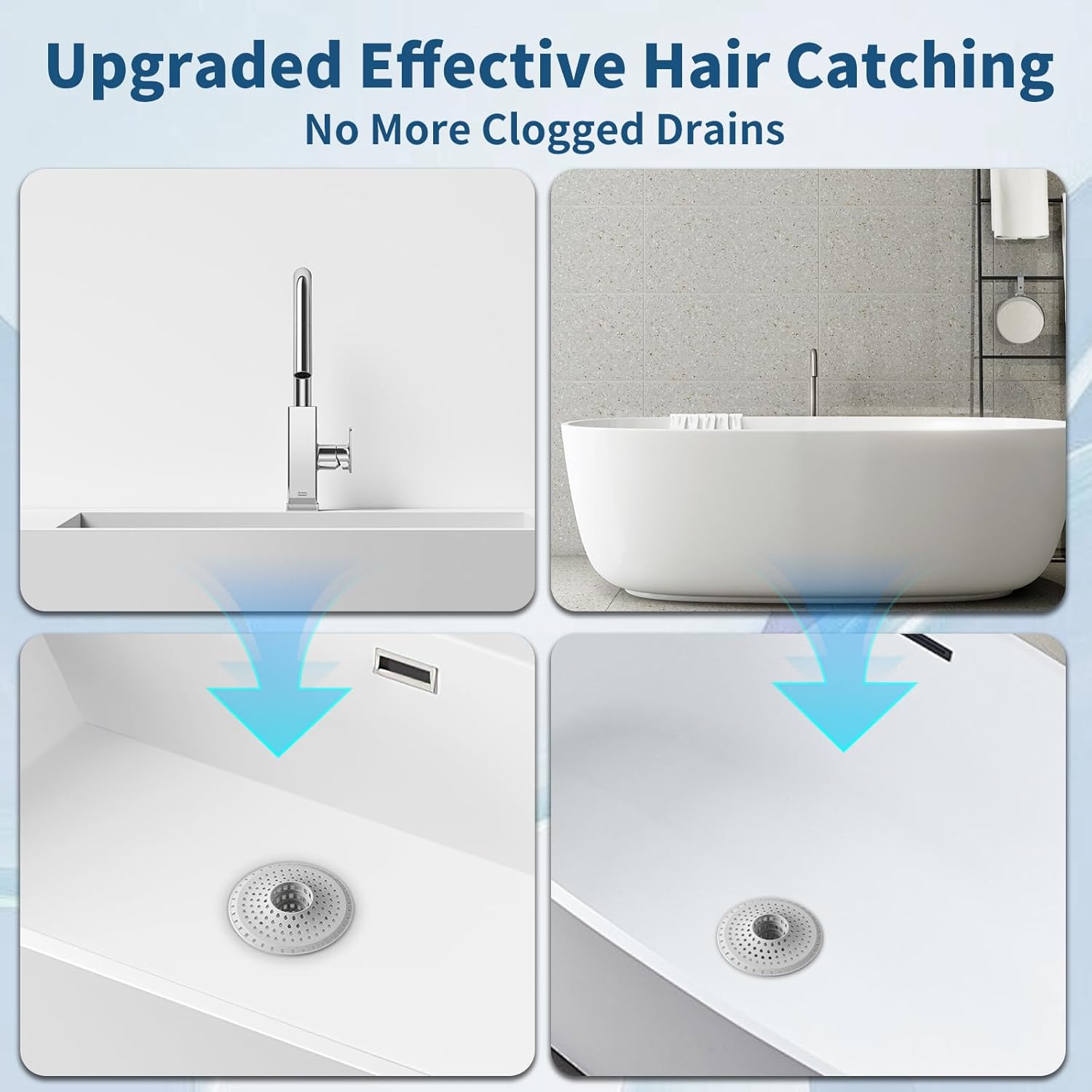 Dagoodia Shower Drain Hair Catcher 45 Silicone Collapsible