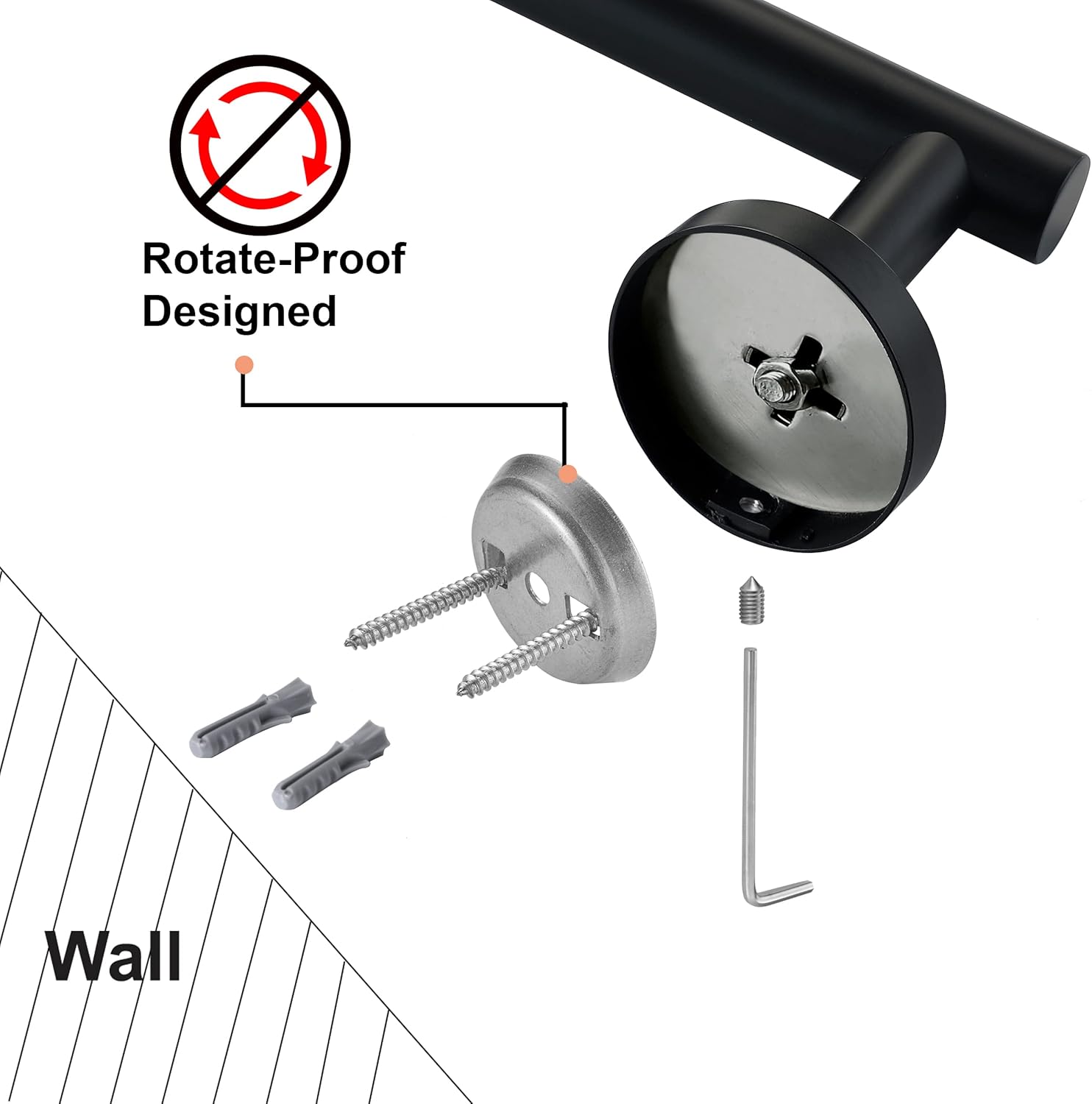 Nolimas 9 Inch Matte Black Towel Holder for Bathroom and Kitchen