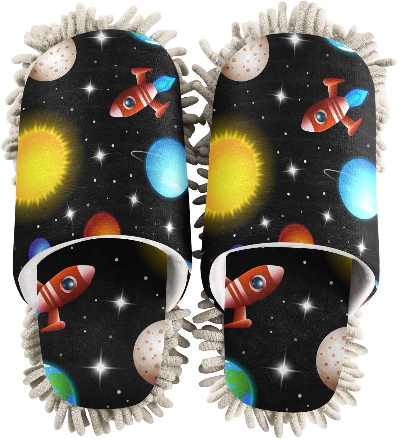 Sinestour Space Galaxy Mop Slippers for Floor Cleaning 1