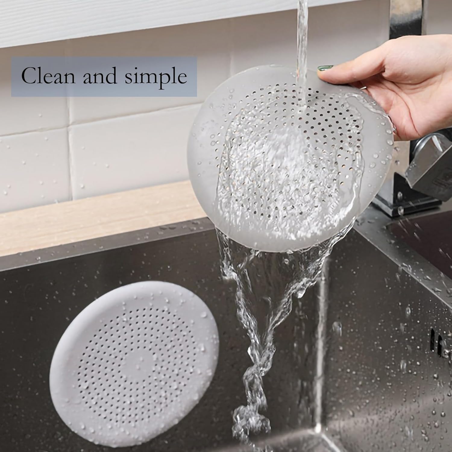 KYHSOM Round Shower Drain Cover 2 Pack Grey White