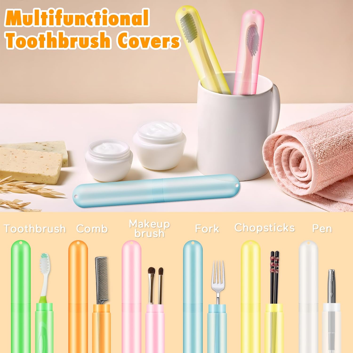 HOFASON 24PCS Travel Toothbrush Holders in Bulk 8x12x08 Inch