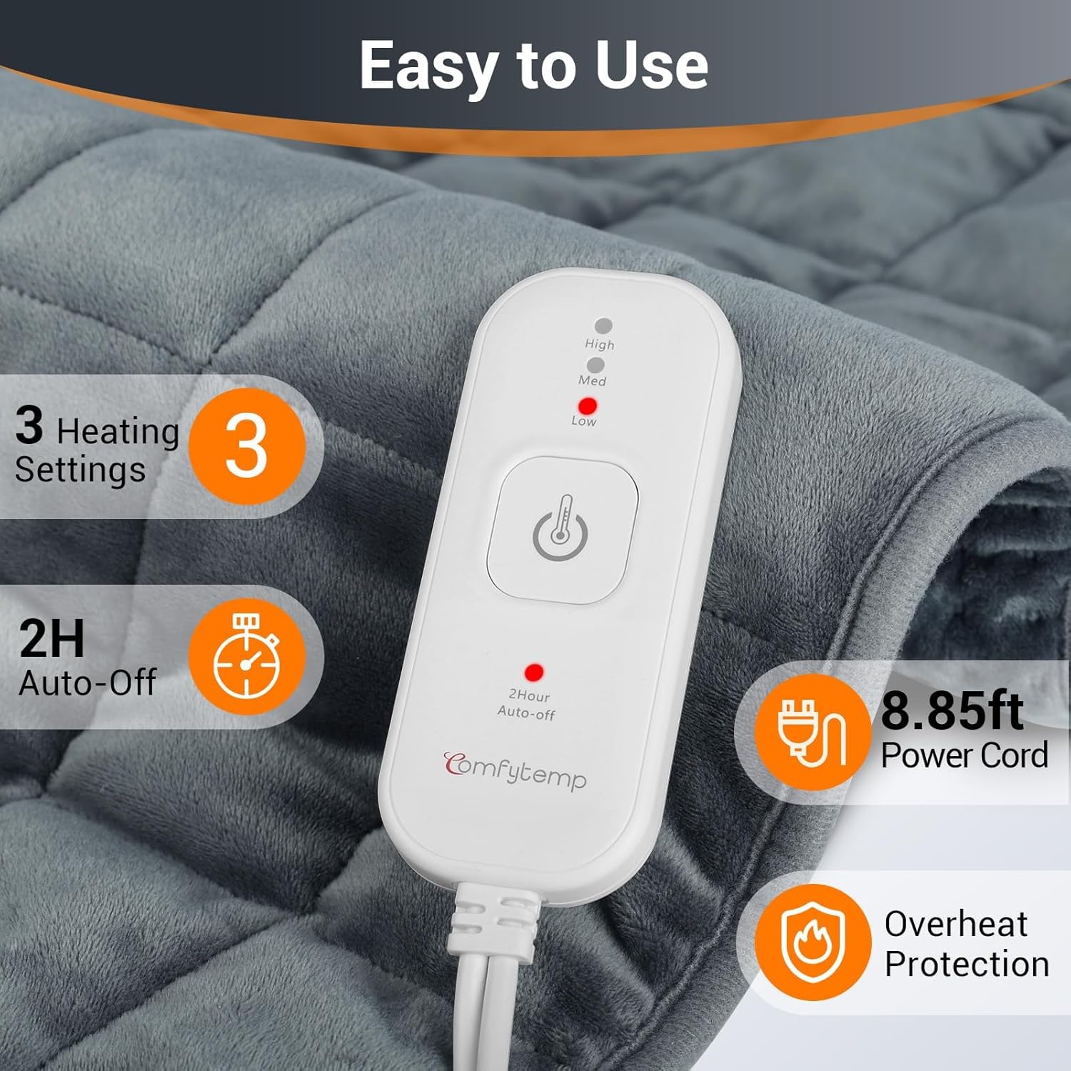 Comfytemp Weighted Heating Pad for Back Cramps