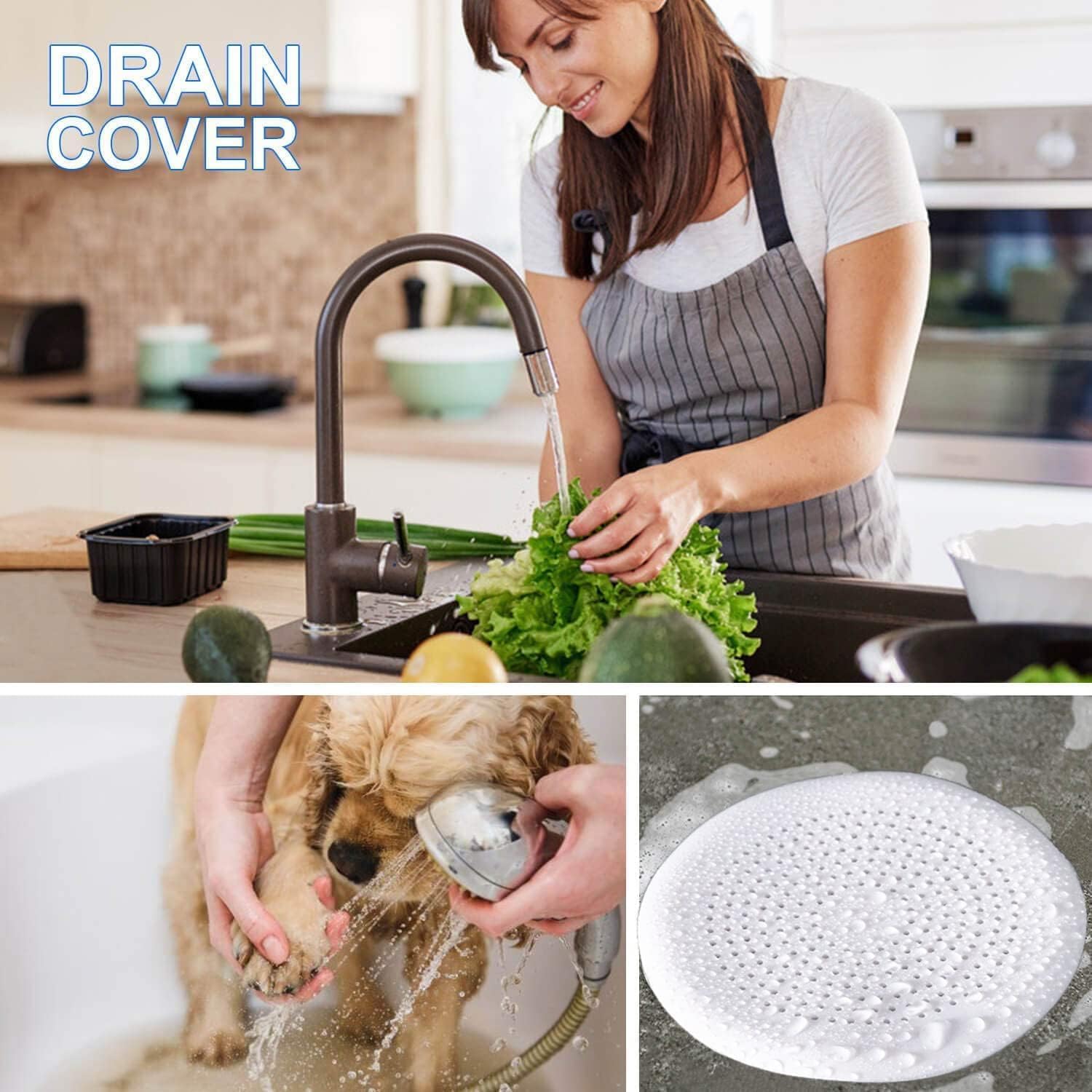 6 Pack Hair Catcher with Suction Cups for Shower and Sink 1