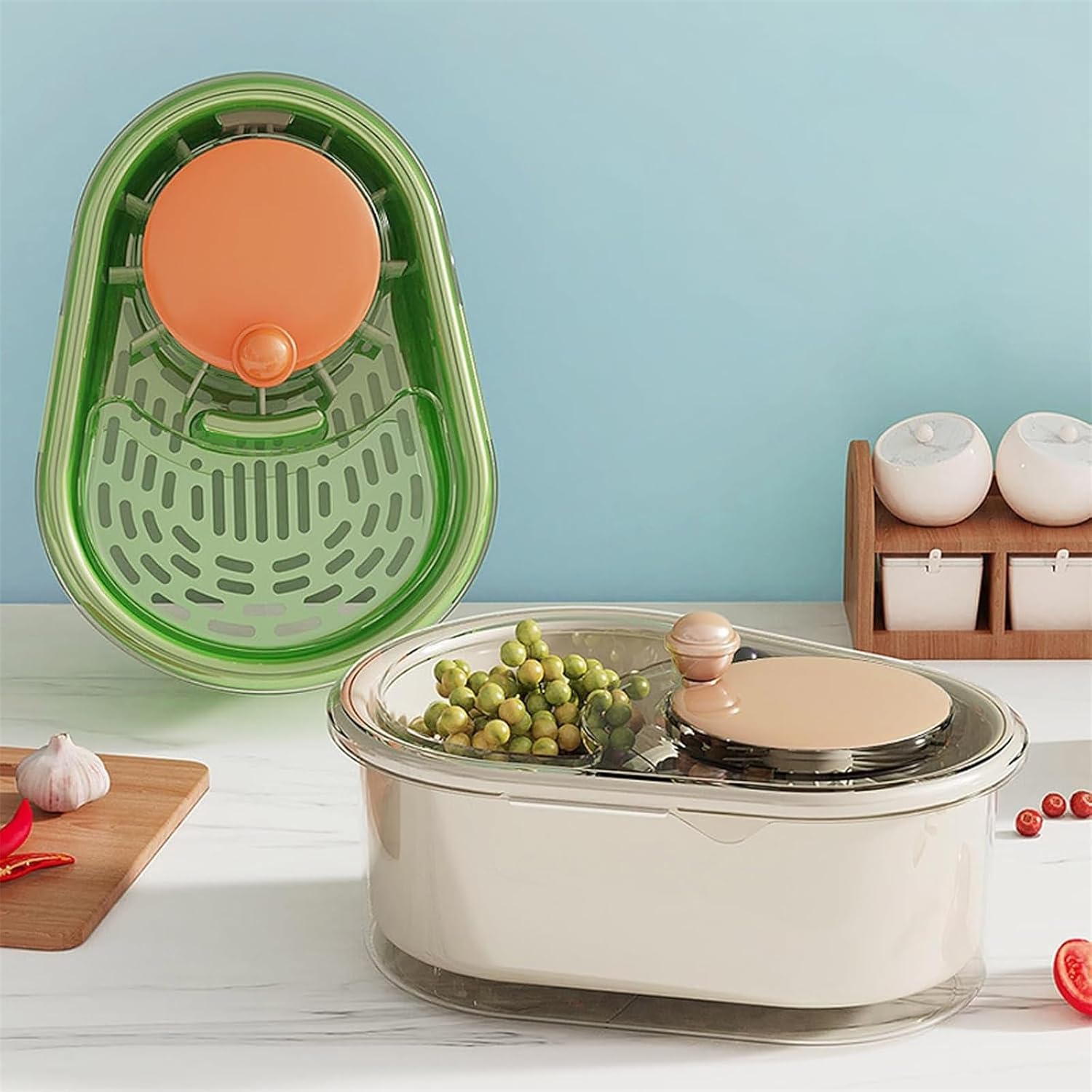 Portable Fruit Scrubbers with LIDS - Green 1