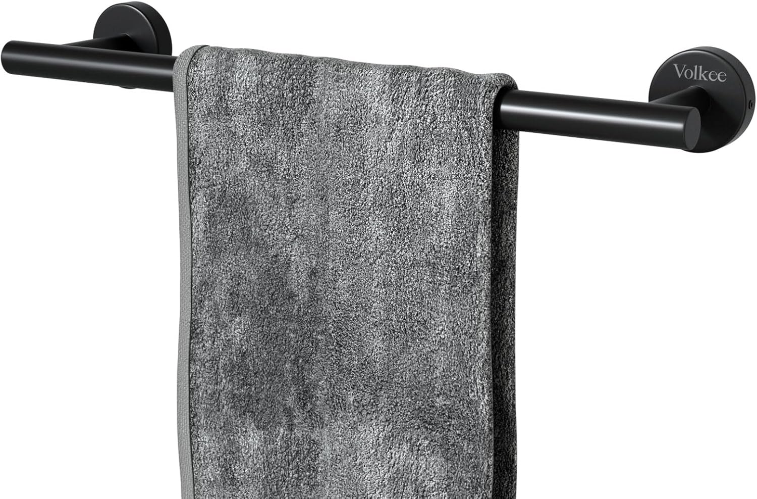 Volkee Matte Black Tower Bar - Stainless Steel Bathroom Towel Holder
