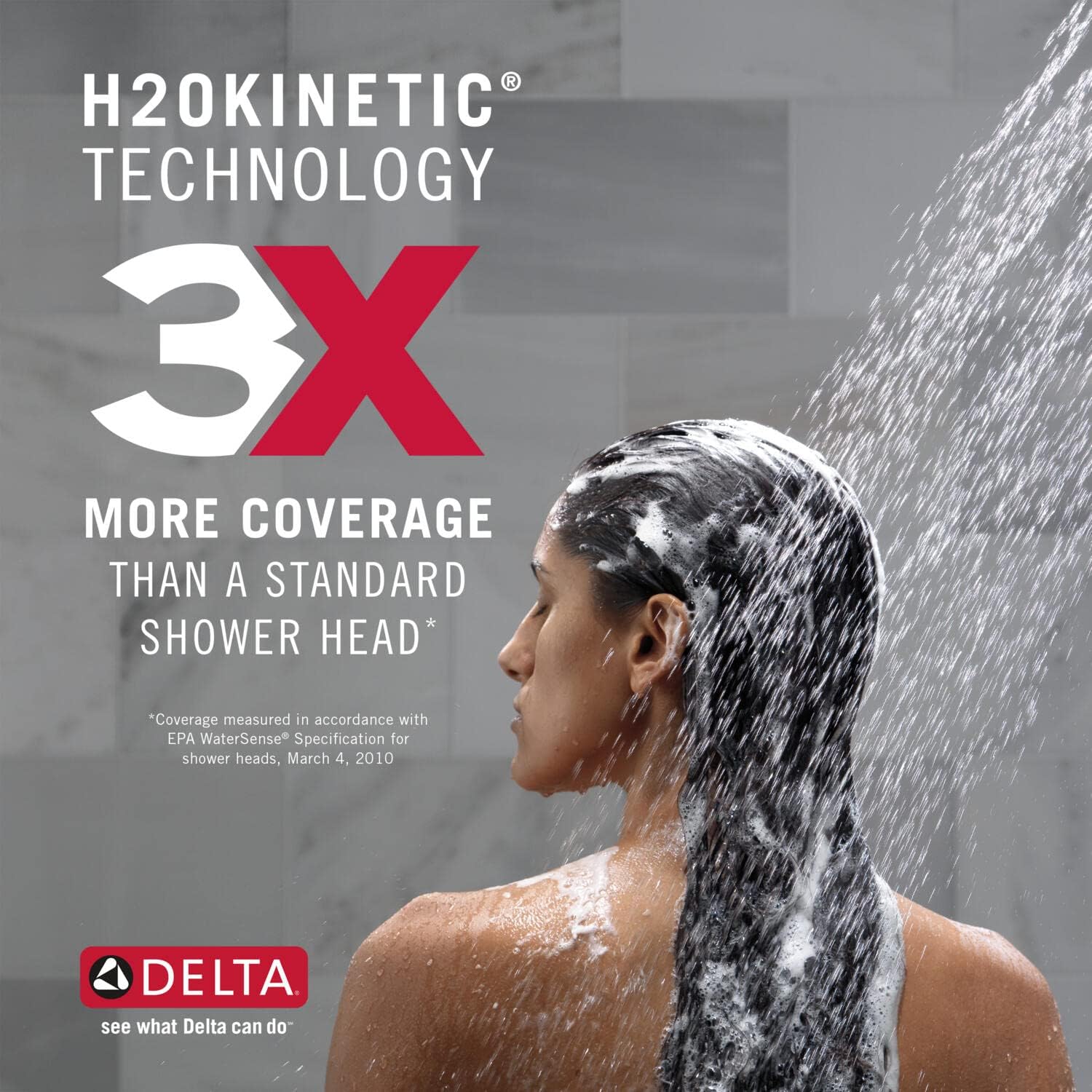 Delta H2Okinetic Handheld Shower Head Brushed Nickel