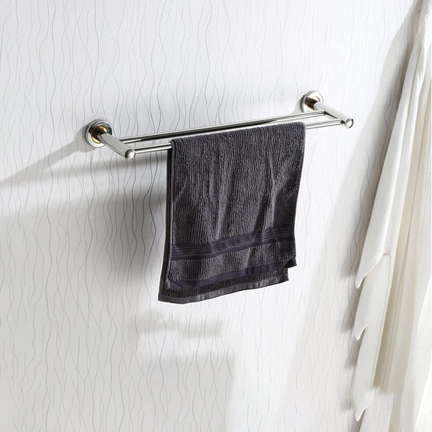 KAREFRI 40cm Double Towel Rail in Stainless Steel