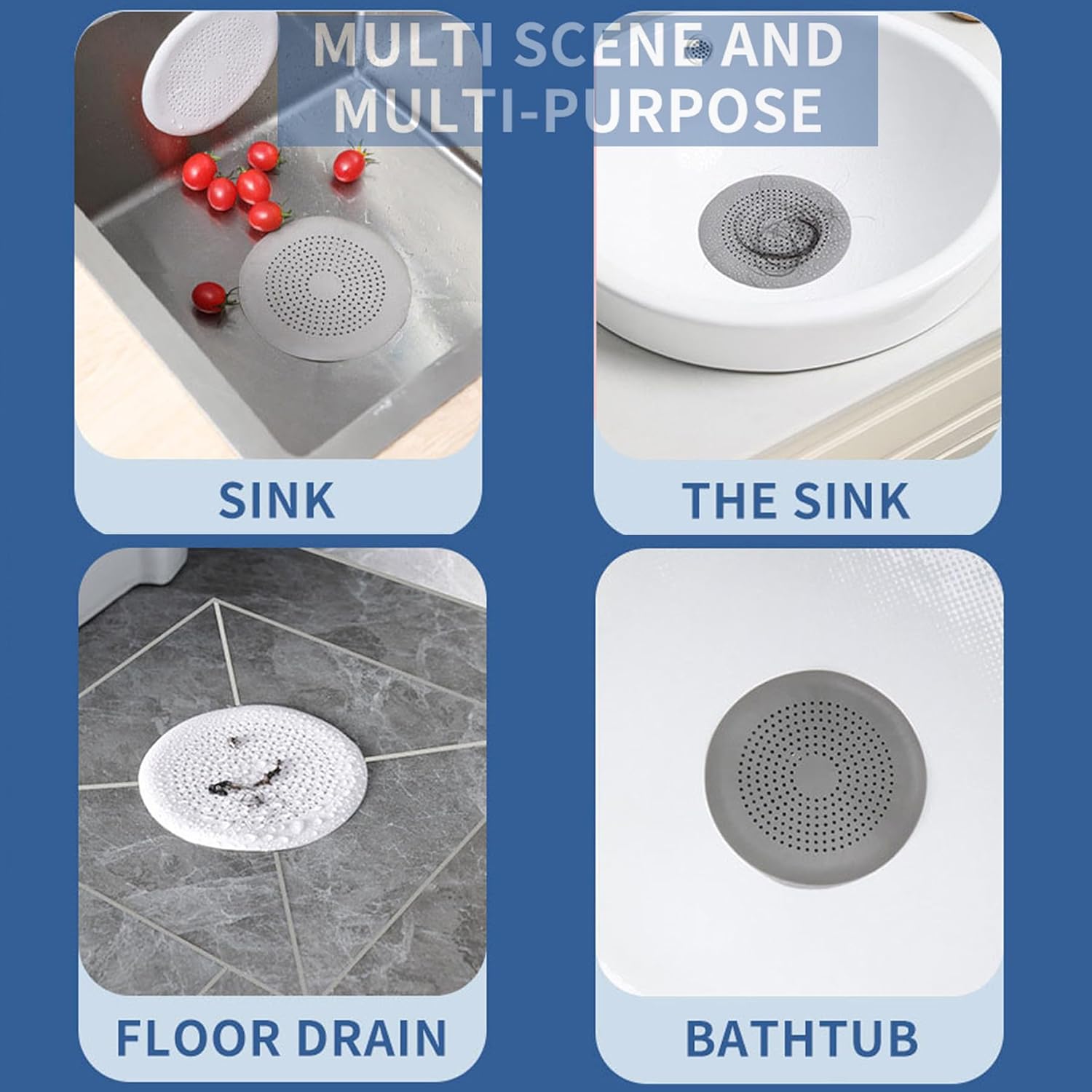 KYHSOM Round Shower Drain Cover 2 Pack Grey White