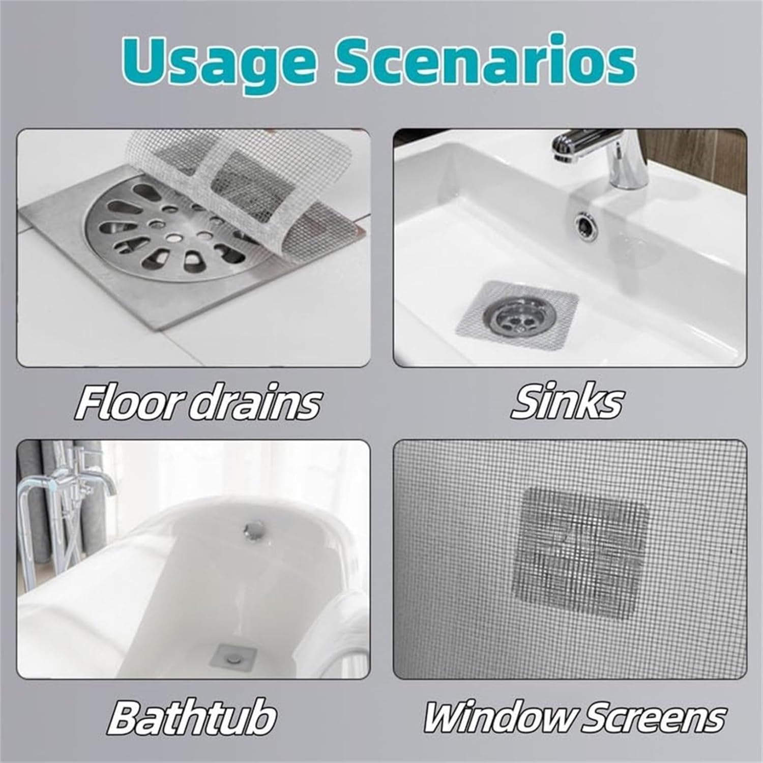 100Pcs Floor Drain Sticker with Hair Catcher