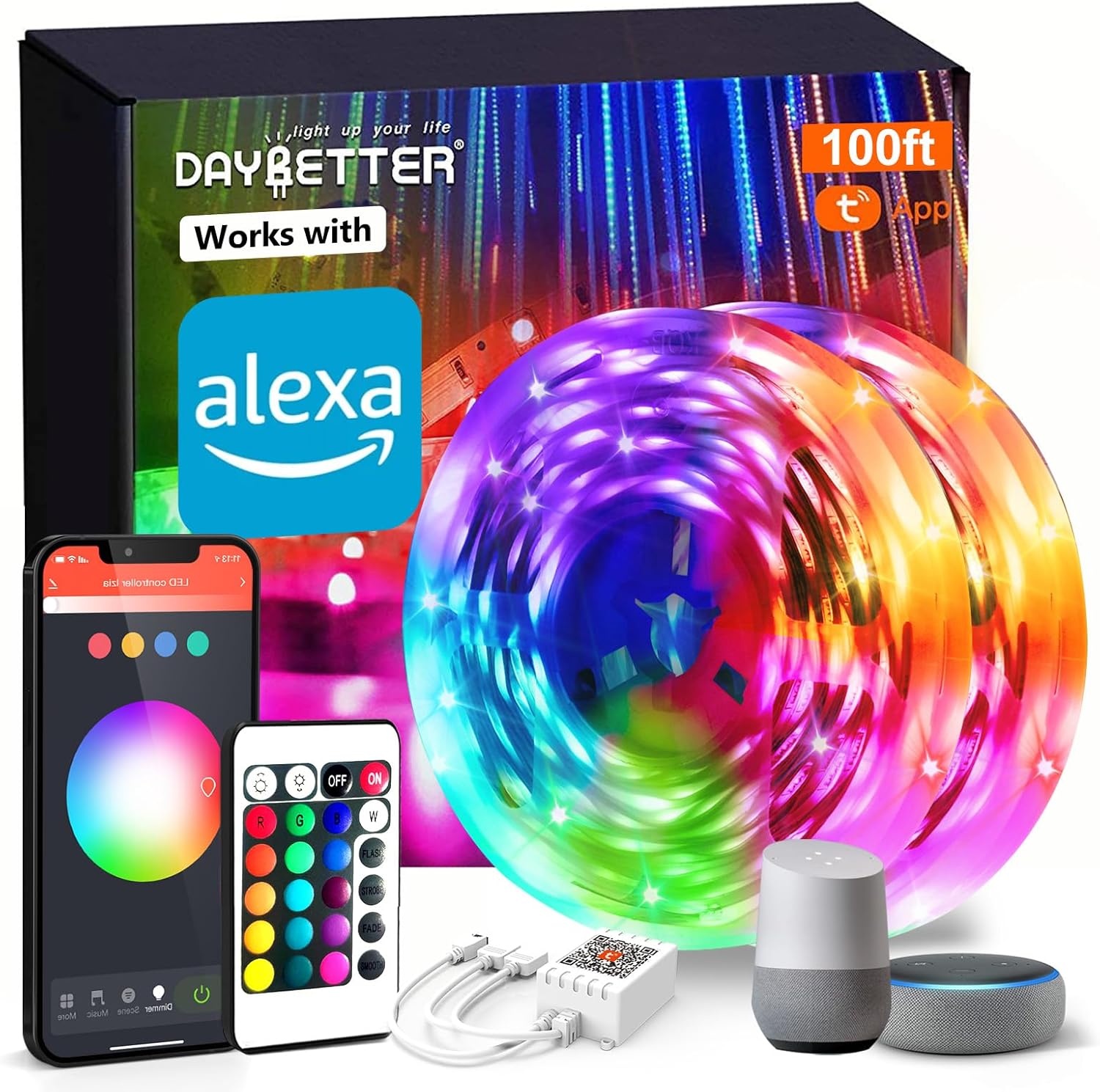 DAYBETTER Smart WiFi LED Strip Lights 100ft