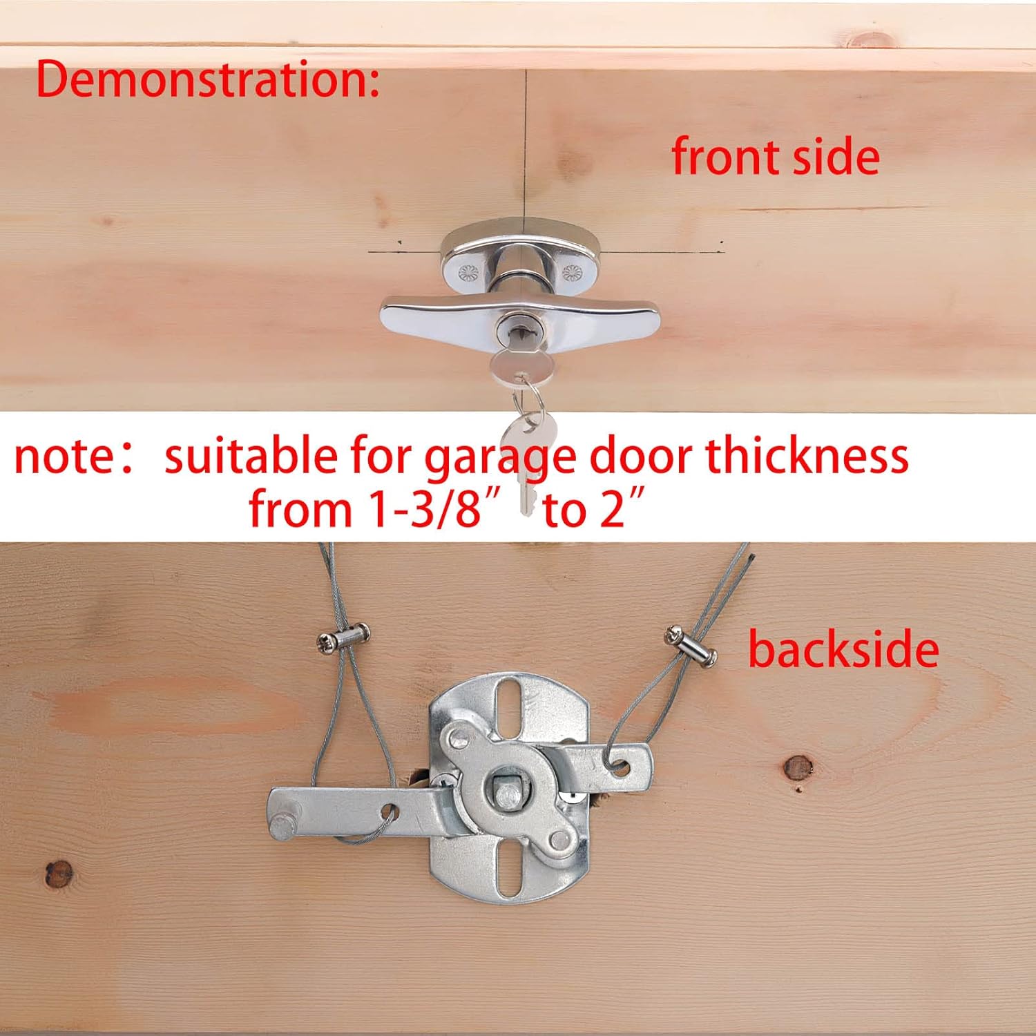 Wedelweib Garage Door T Handle Lock with 2 Keys and Mounting Bolts