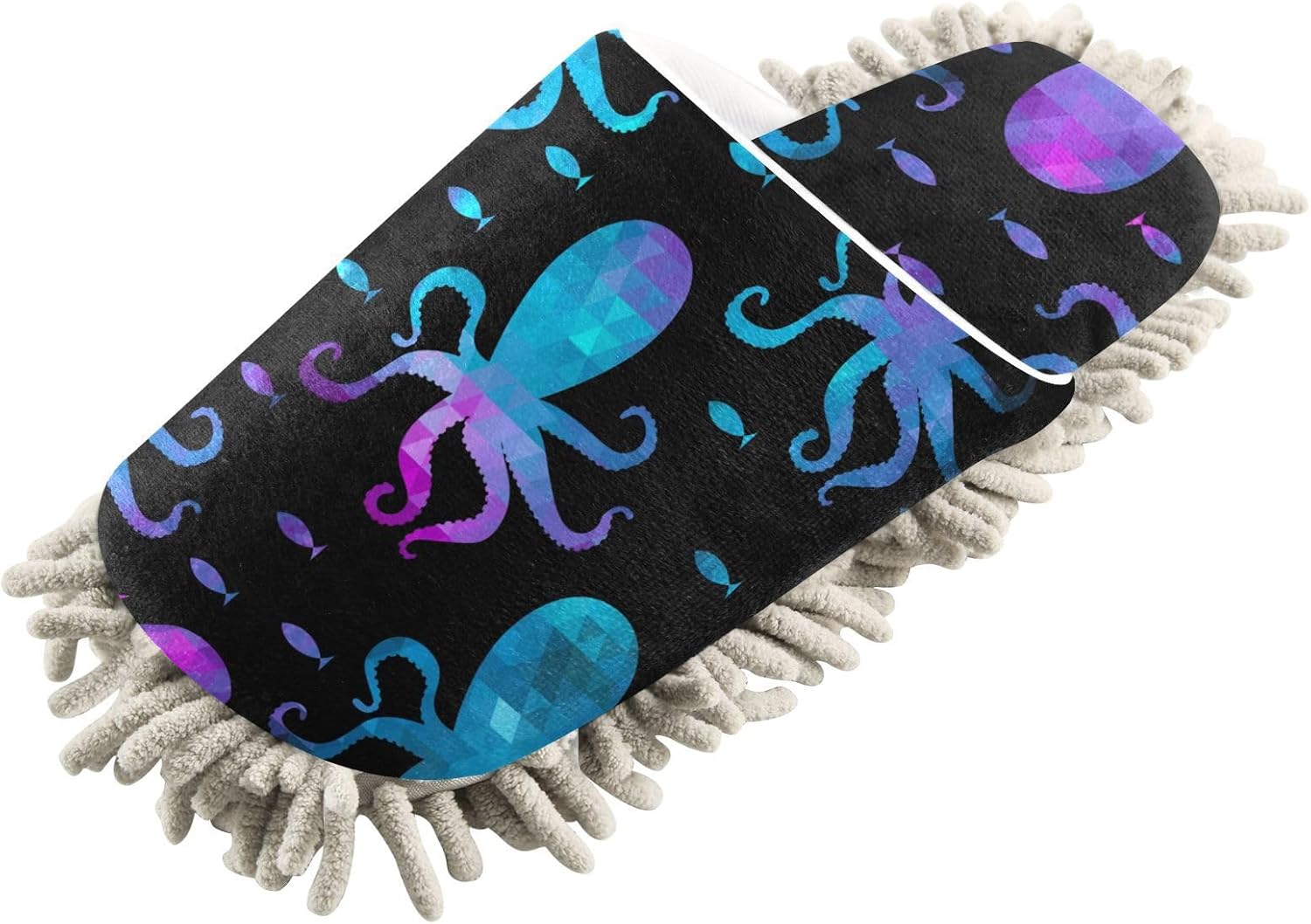 Sinestour Colorful Mosaic Octopus Mop Slippers