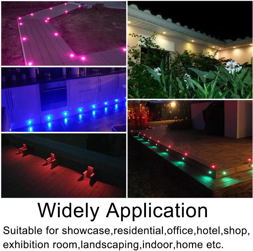 Sumaote 10pcs LED Deck Light Kit - WiFi Smart RGBW Recessed Landscape Lighting
