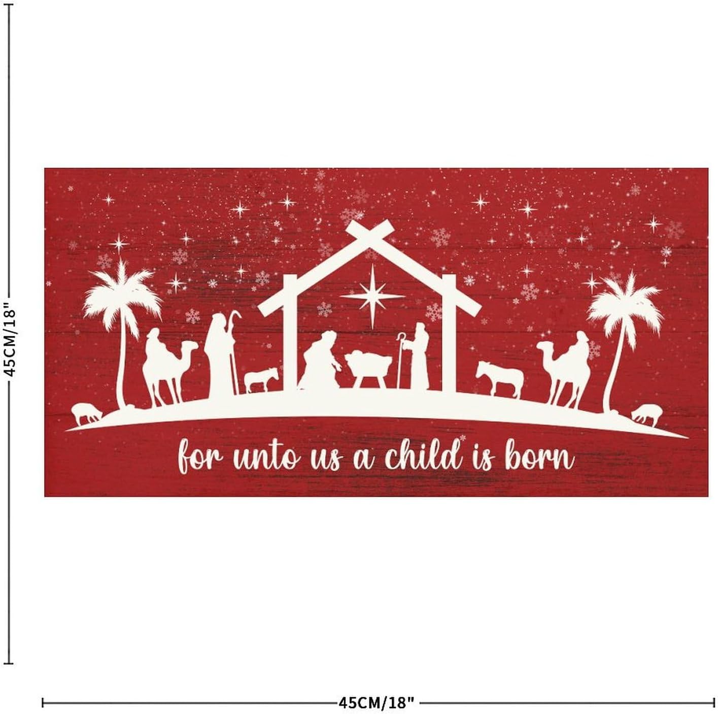Merry Christmas Oh Holy Night Reusable Wall Decal