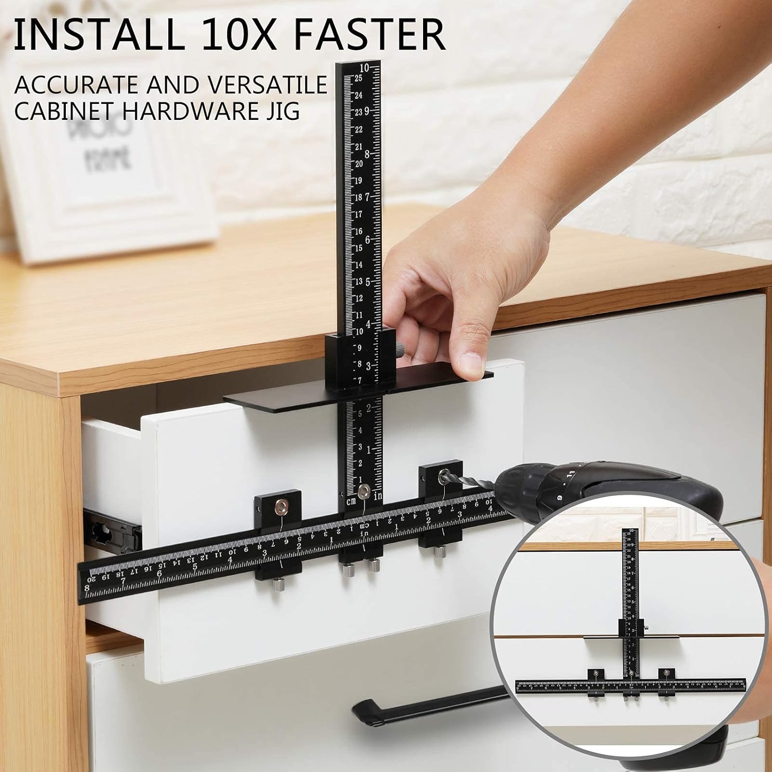 SUNCONY Cabinet Hardware Jig Tool All Aluminum Alloy Adjustable