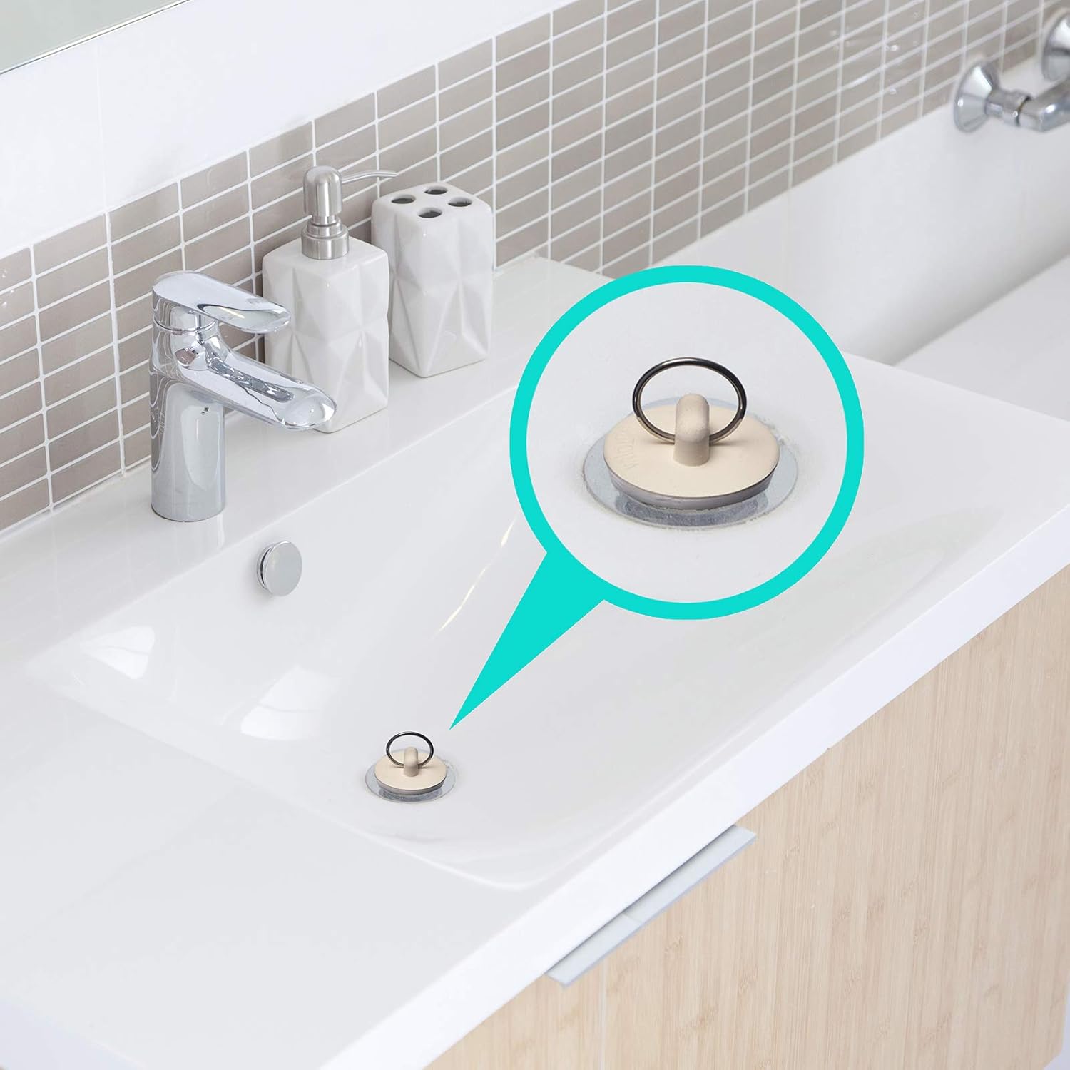 4 Pack Bathroom Sink Strainers and Stopper Plug Combo