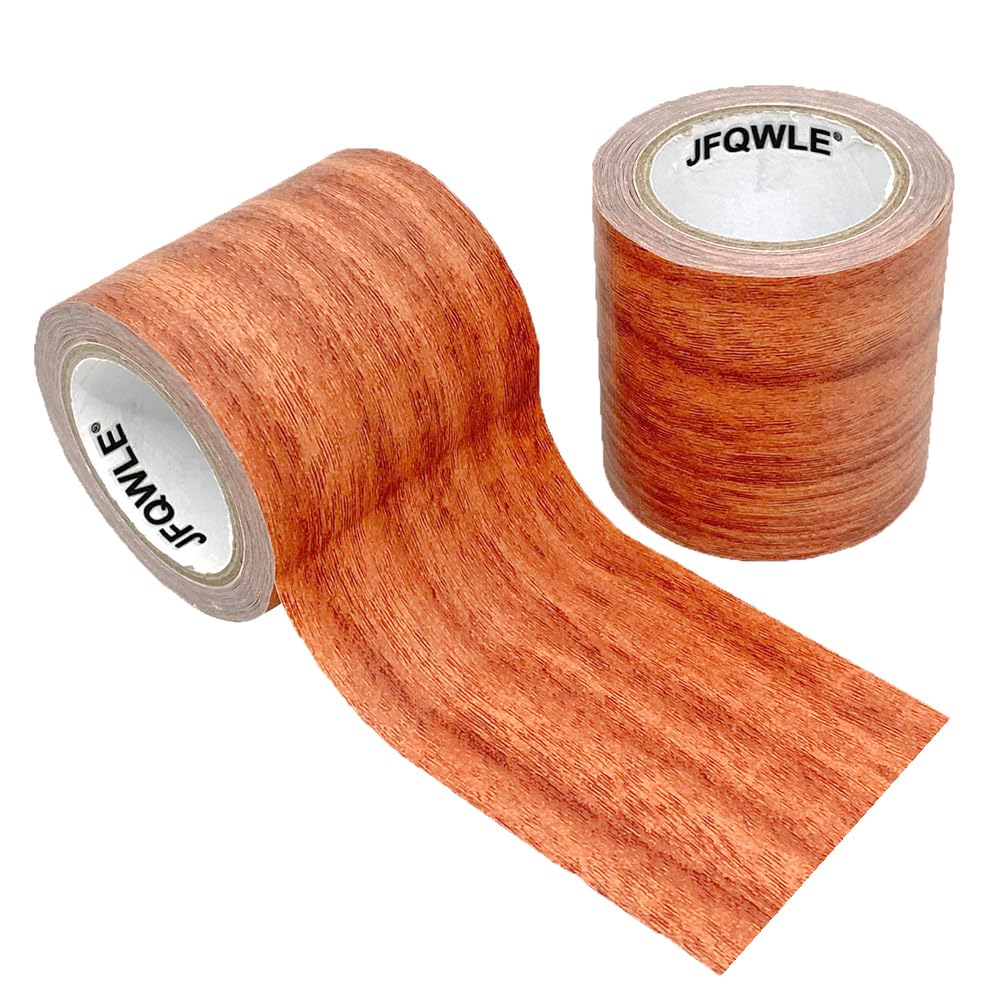 JFQWLE 22 x 15 Wood Textured Adhesive Tape 2 Rolls Chocolate Oak