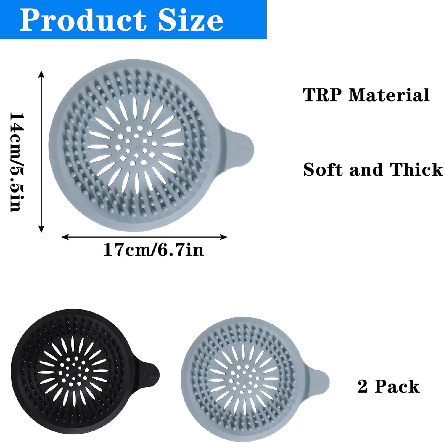 MaoMaoCha Hair Catcher with Suction Cups 2 Pack