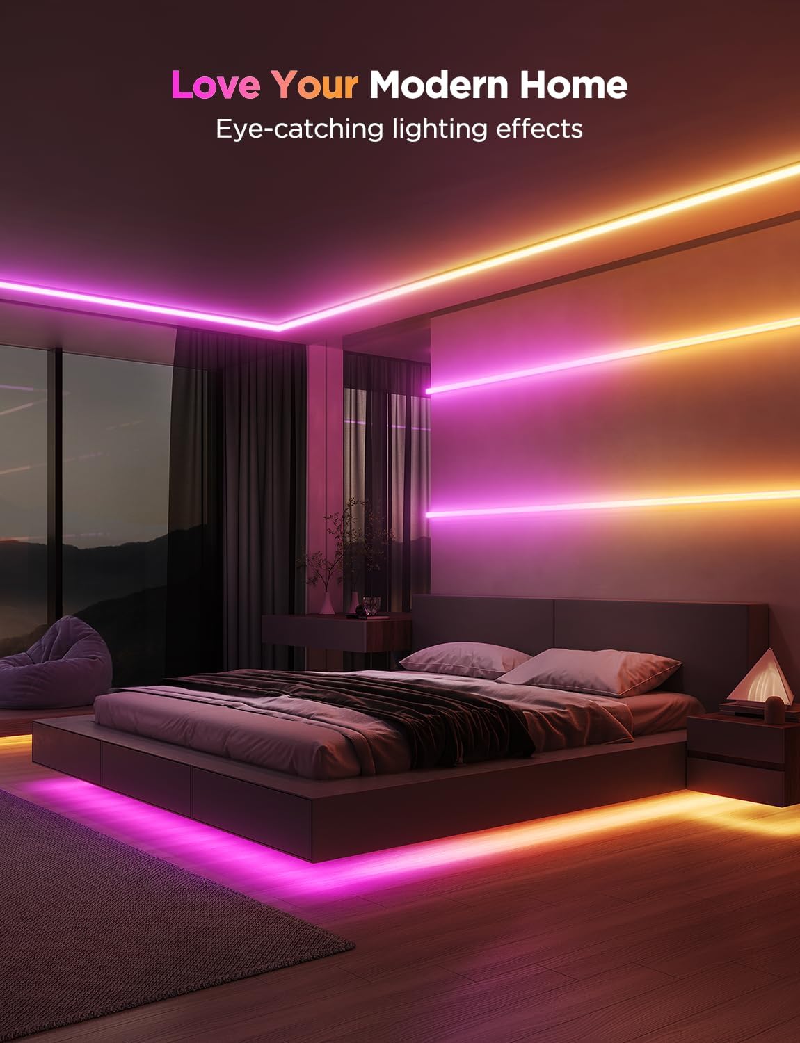 Govee 164ft RGBIC LED Strip Lights with Covers 1