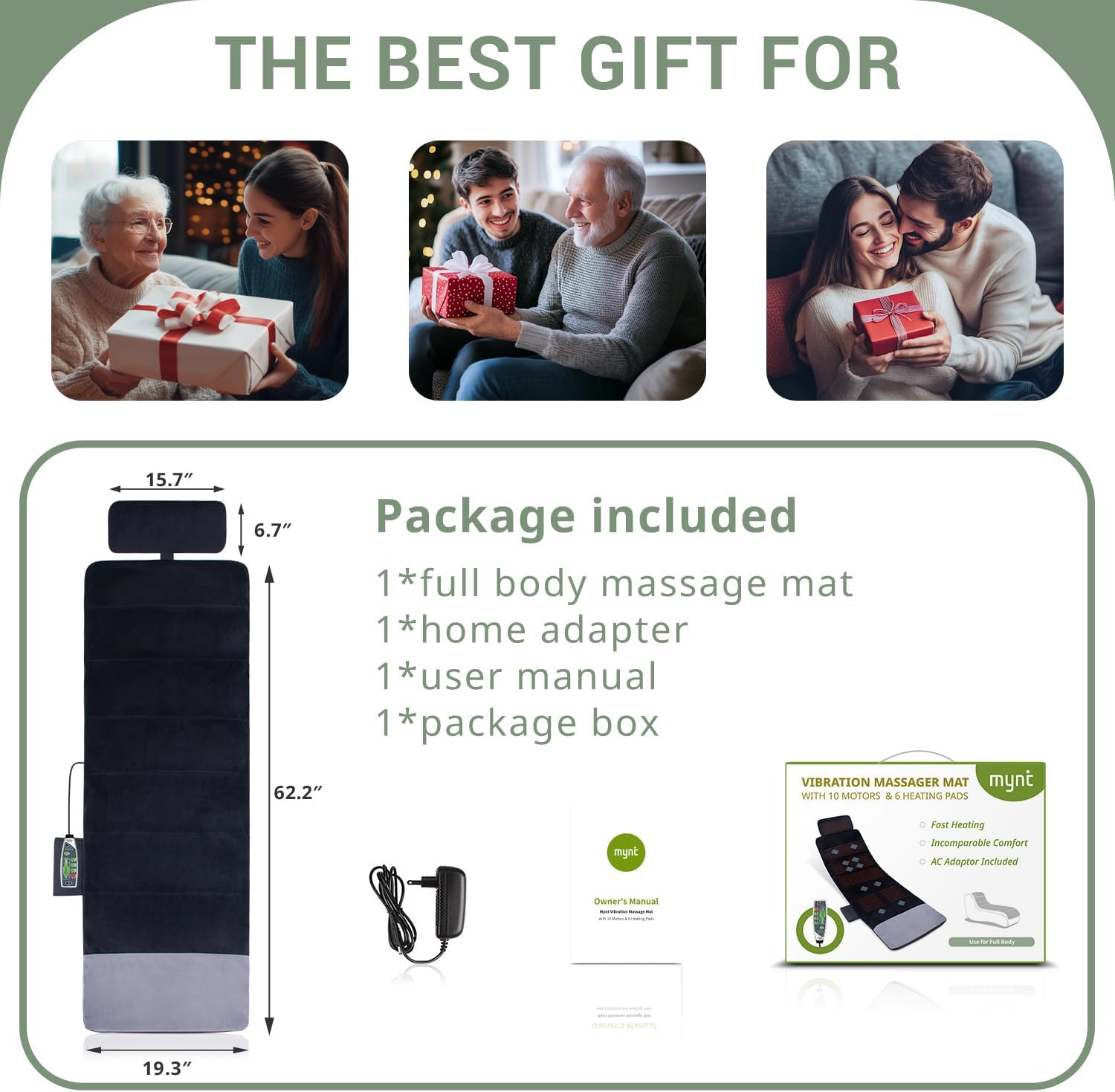 Mynt Full Body Massage Mat with Heat and Vibration 1