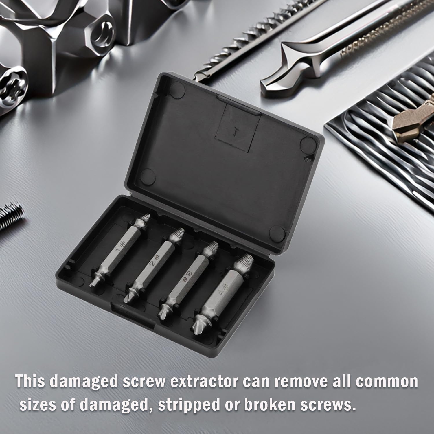 Damaged Screw Extractor Set for Stripped Screws Nuts Bolts