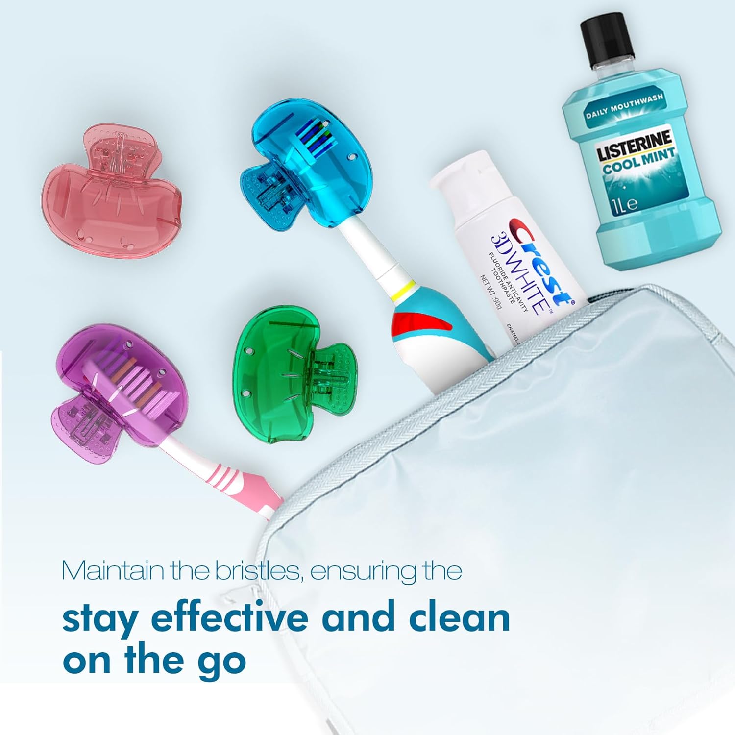 Nincha 4-Pack Multicolor Toothbrush Covers