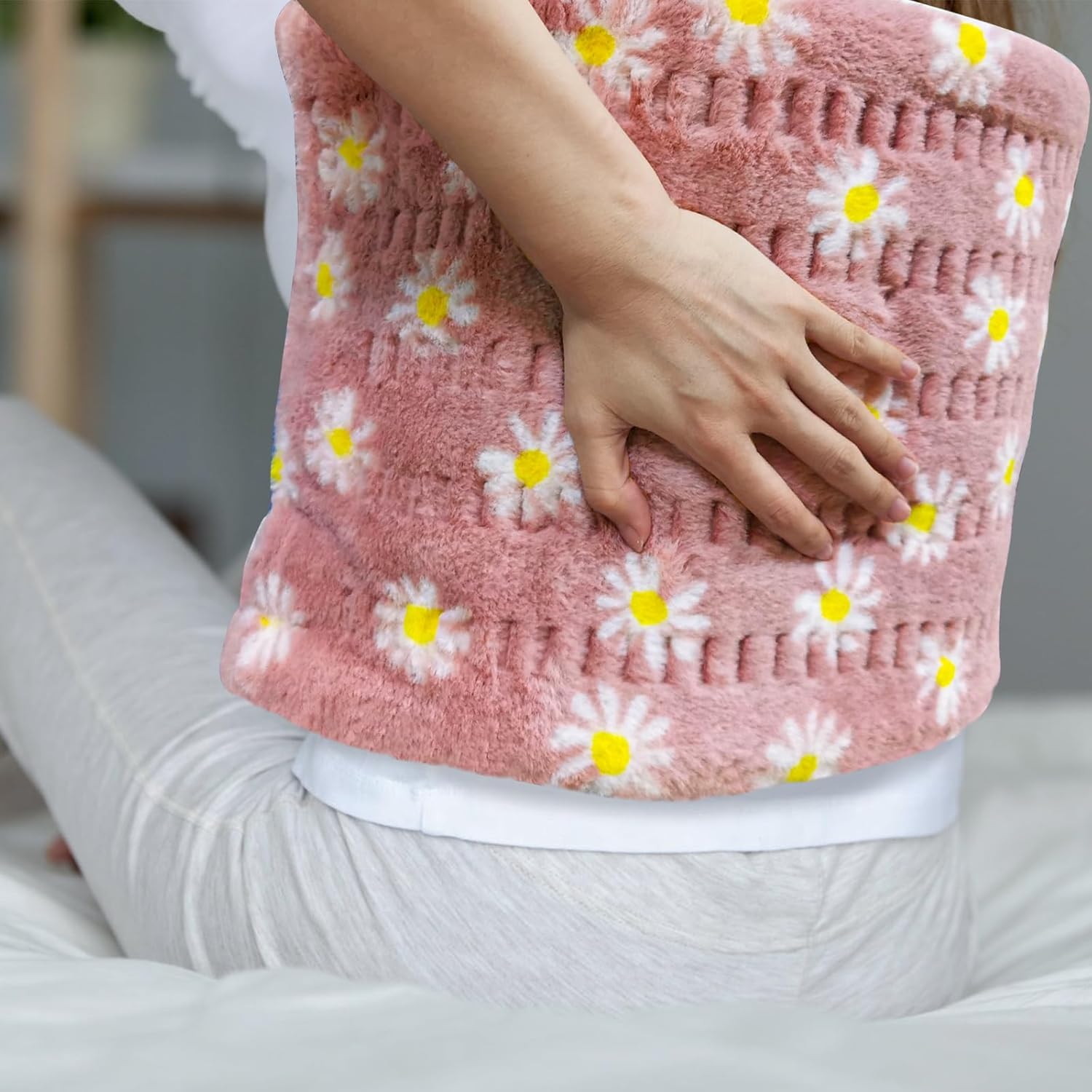 GOQO TOMO Flower Heating Pad - 12 Heat Levels 8 Timers Machine Washable 1