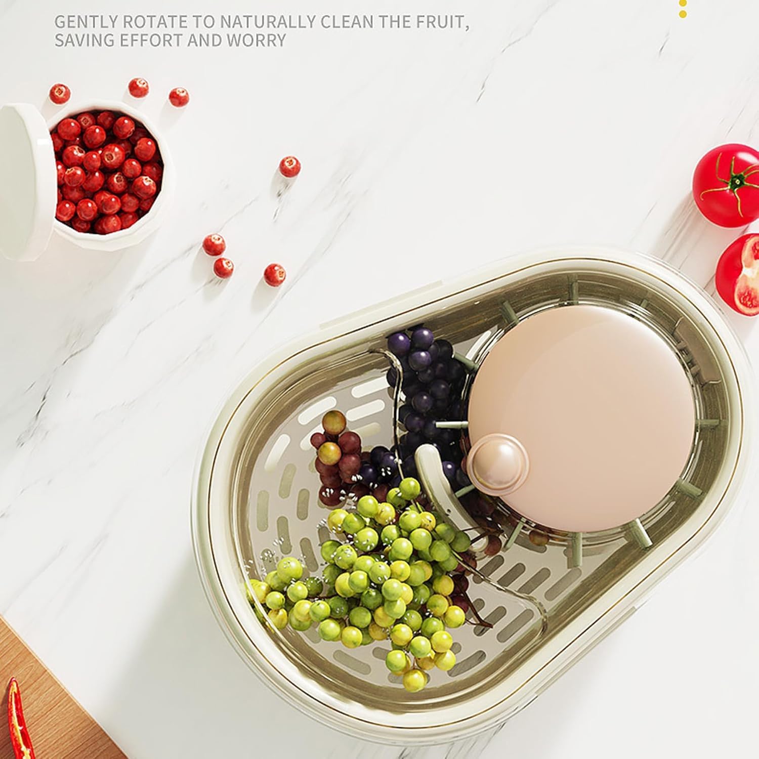 Fruit Cleaner Spinner with Brush 2pcs