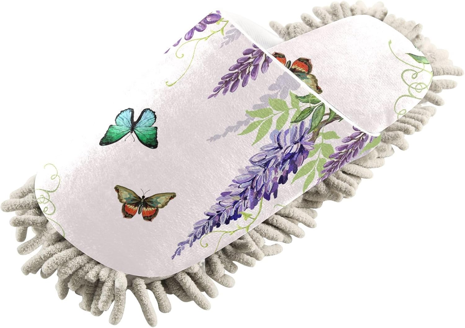 Sinestour Summer Flowers Mop Slippers for Cleaning