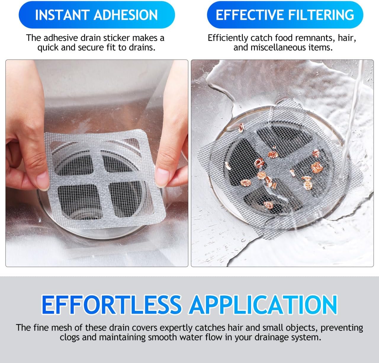 Hemobllo 40pcs Disposable Shower Drain Covers - Hair Catcher for Bathroom Kitchen Sink