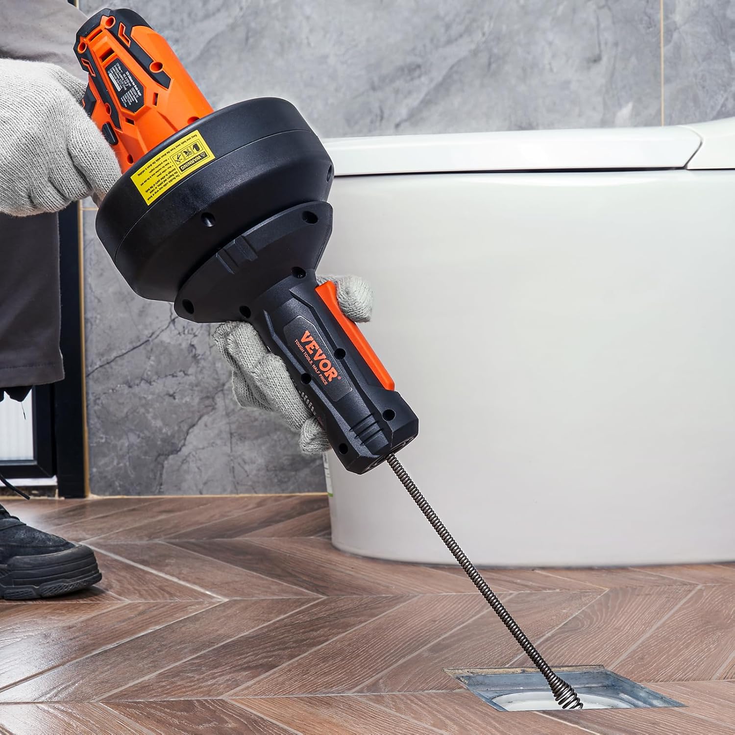 VEVOR 12V Electric Drain Auger with 25FT Cable