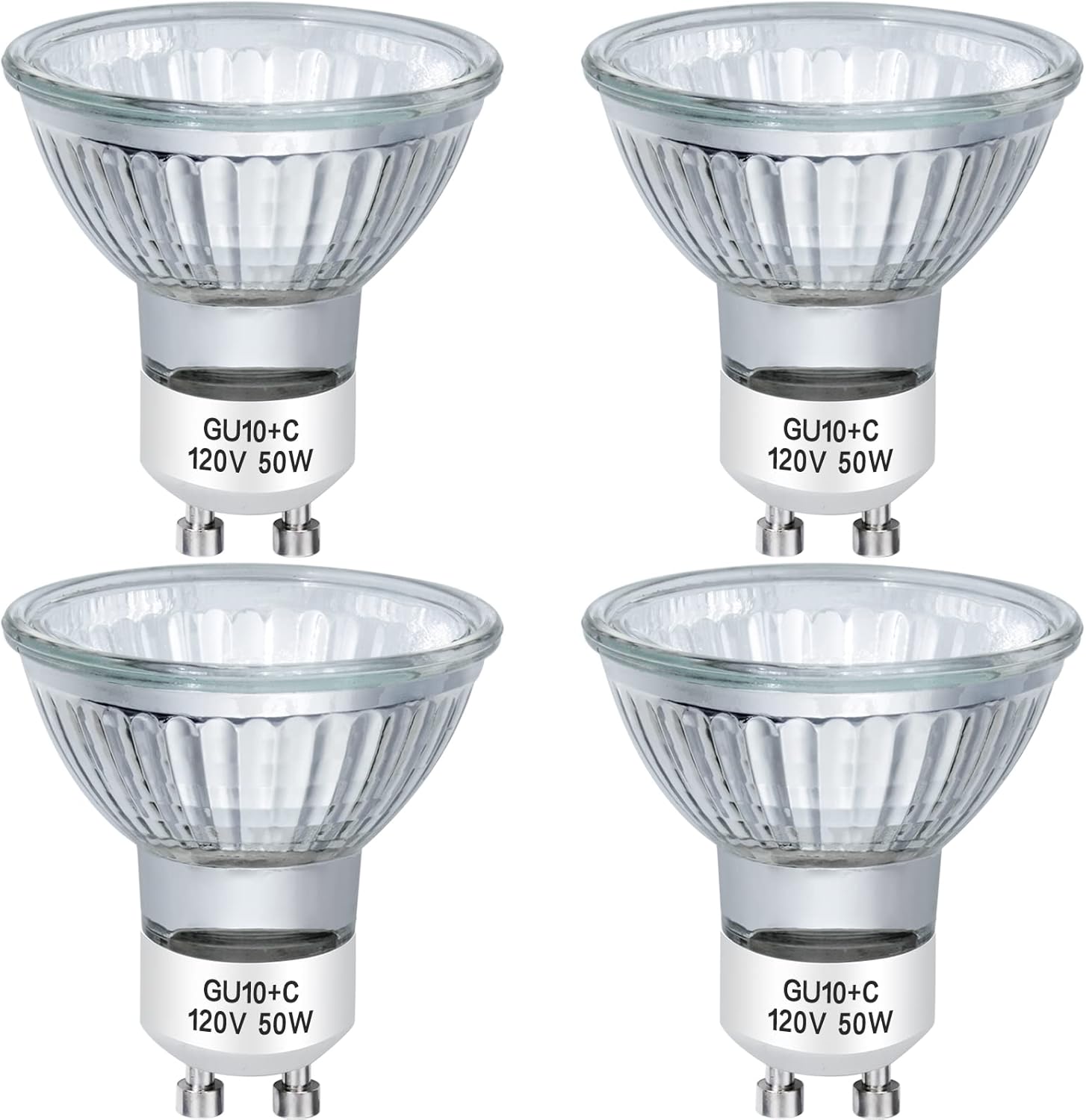 YBEK GU10 Halogen Bulbs 50W 120V MR16 Pack of 4 Dimmable