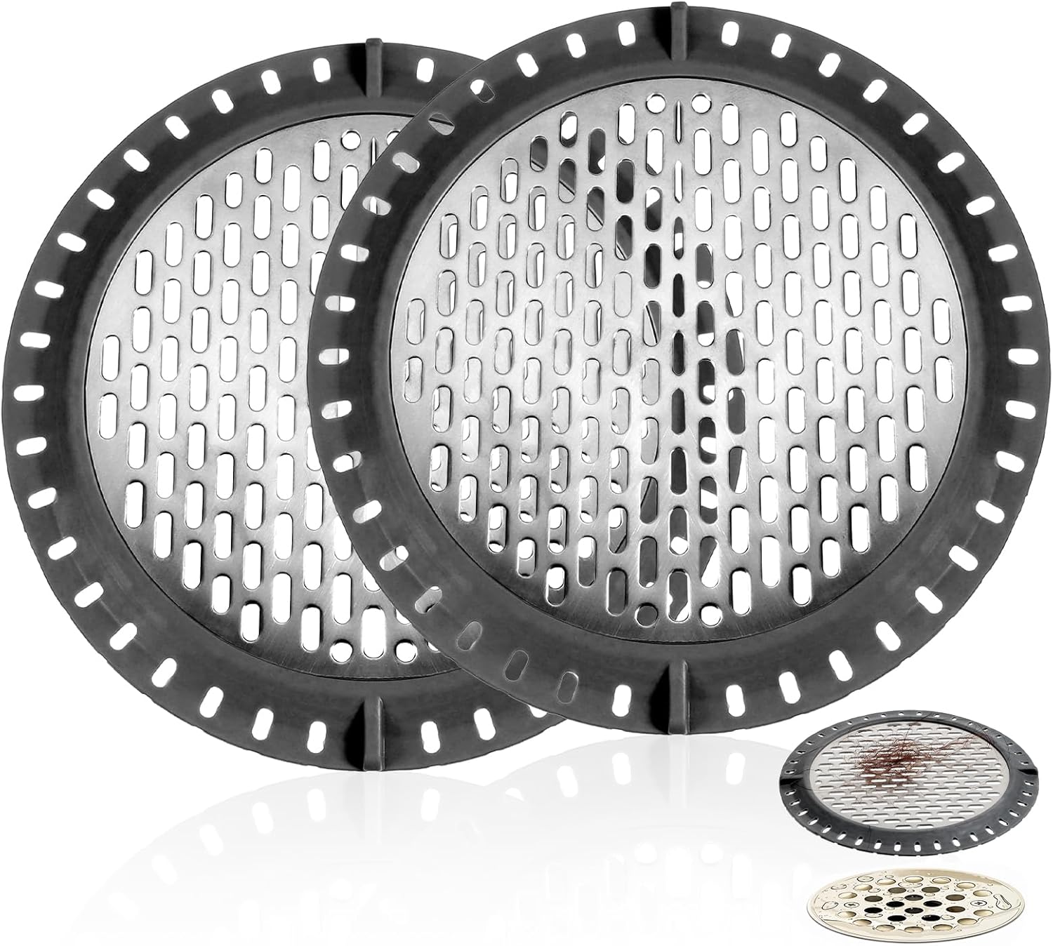 QFGasre 2 Pcs 5 Inch Shower Drain Hair Catchers
