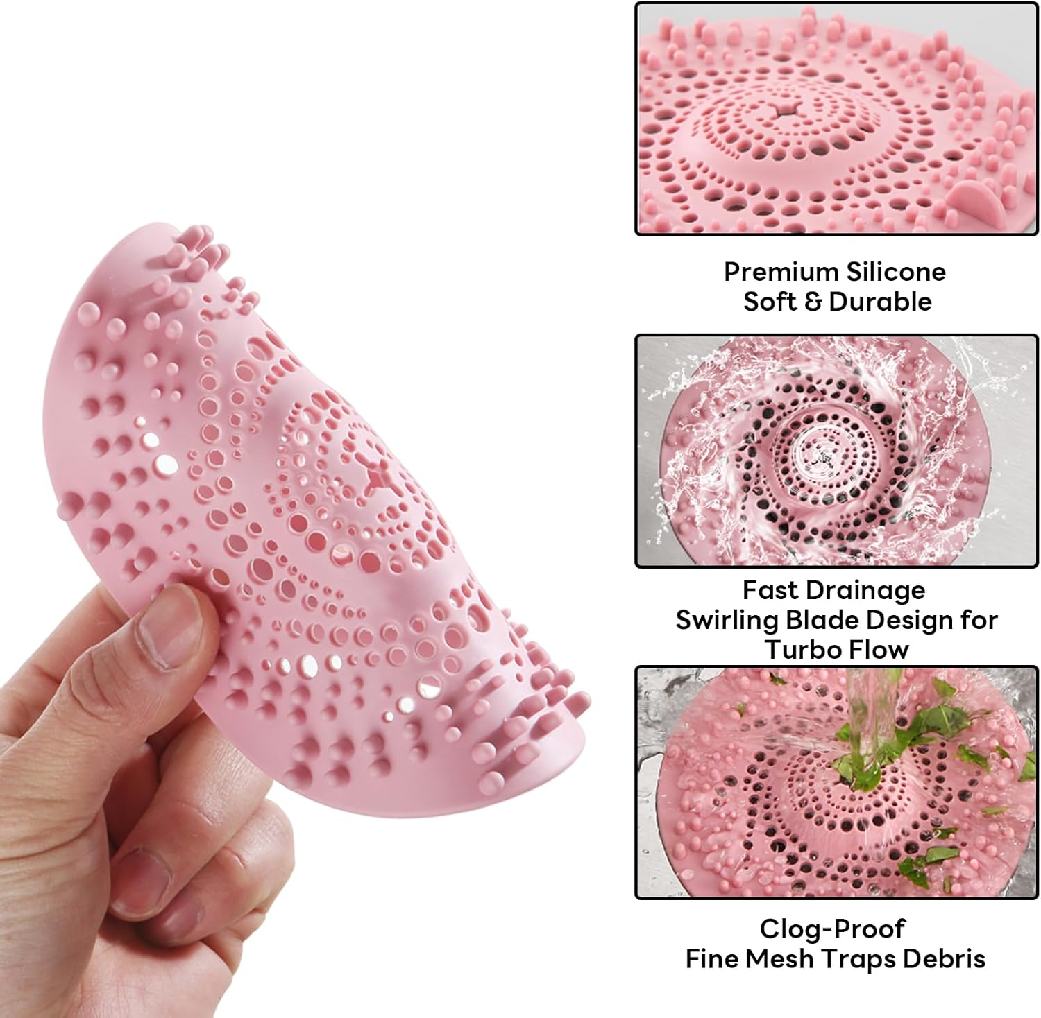 LERAO 3PCS Shower Drain Hair Catcher Set