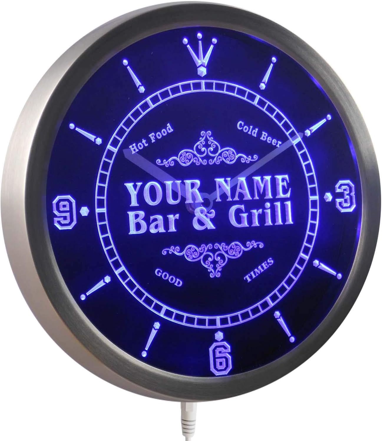AdvPro Custom Family Bar Grill LED Wall Clock